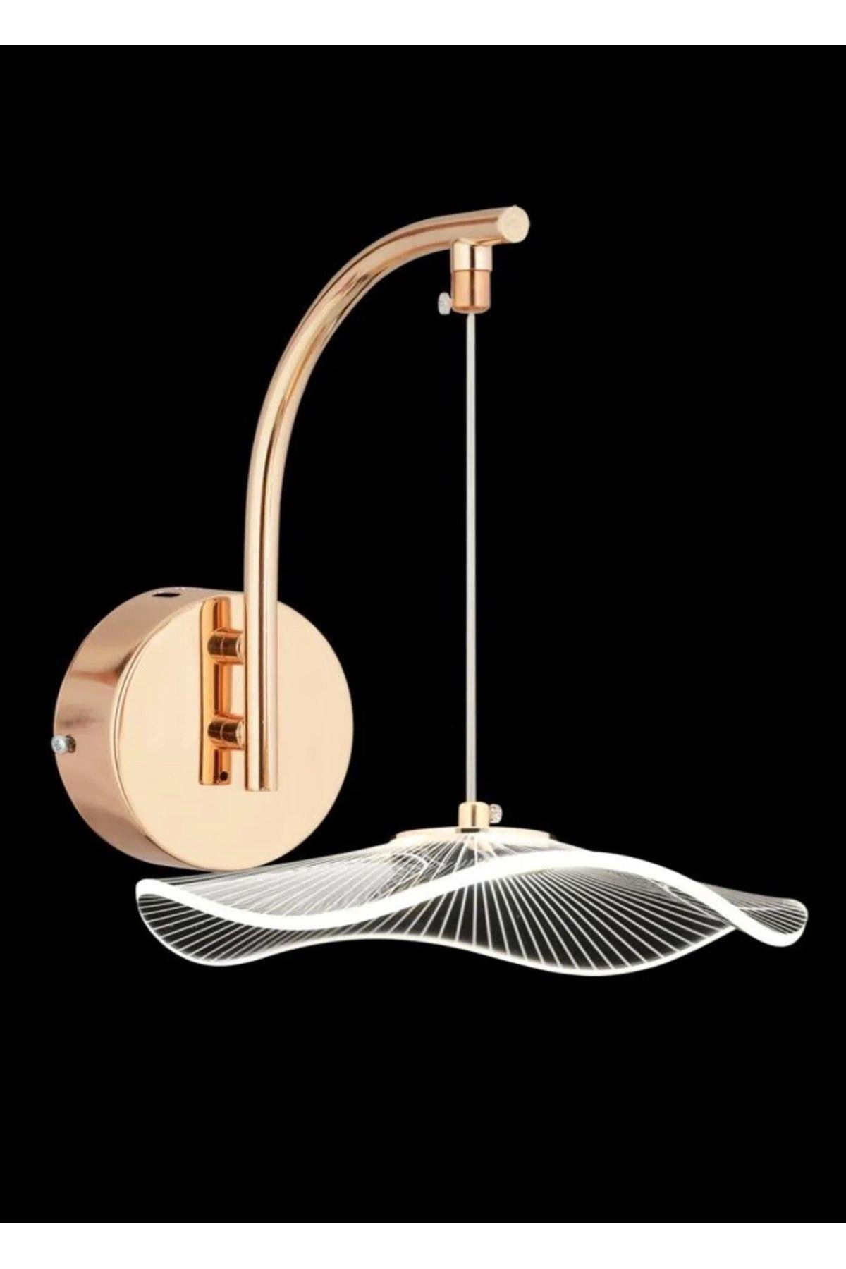 Modern Tasarım Jellyfish Pilli Aplik Aç Kapa Butonlu Kablosuz Tak Çalıştır Gold Sarı Duvar Apliği