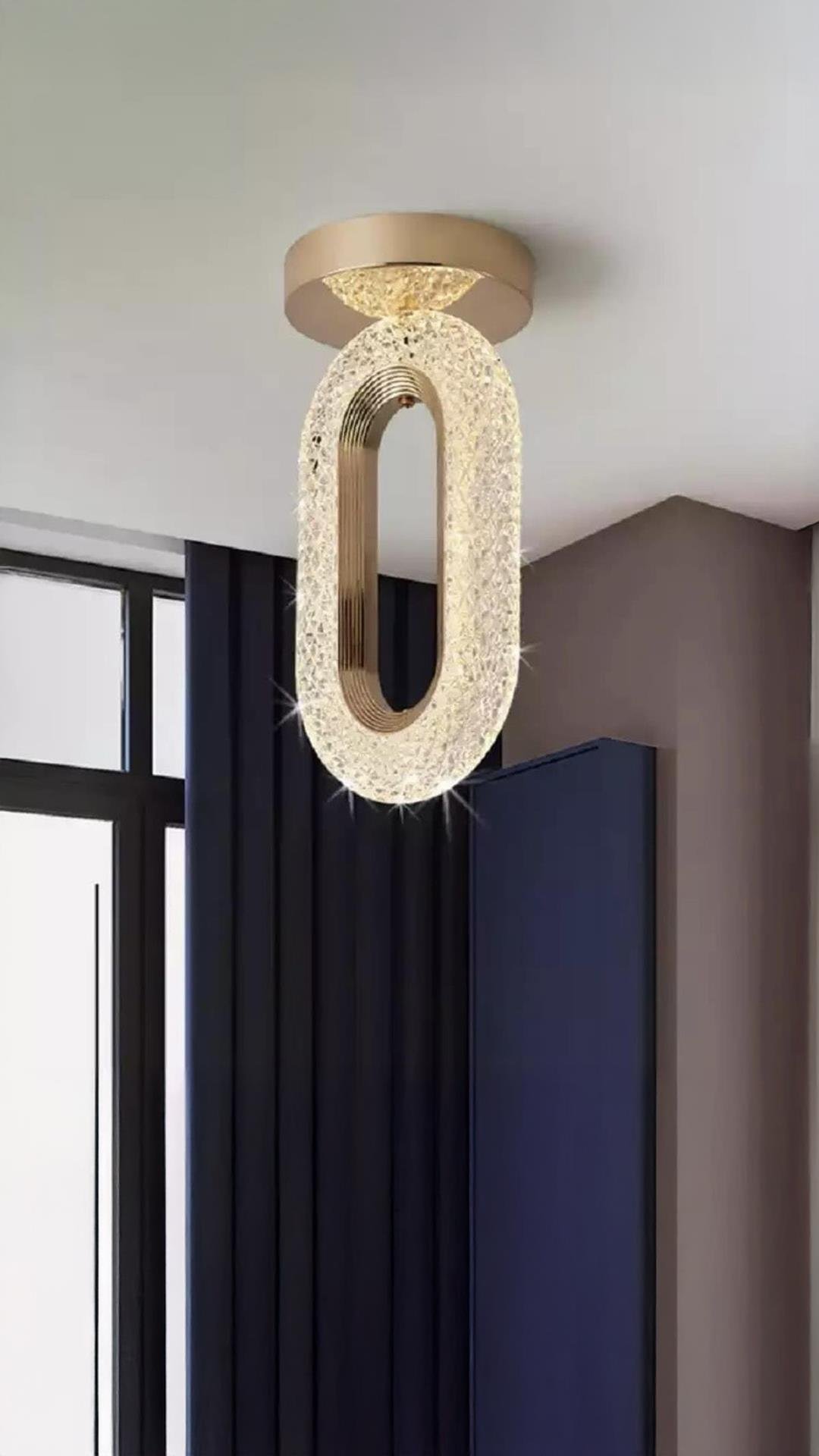 Modern Tasarım Ledli Avize Tavana Sıfır Gold Sarı Gövde Kademeli 3 Renk