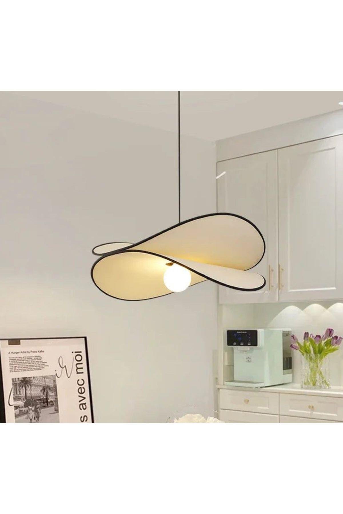 Modern Tasarım Madame Tekli Sarkıt Avize Boheme Marjinal Ürün Ekru Kumaş