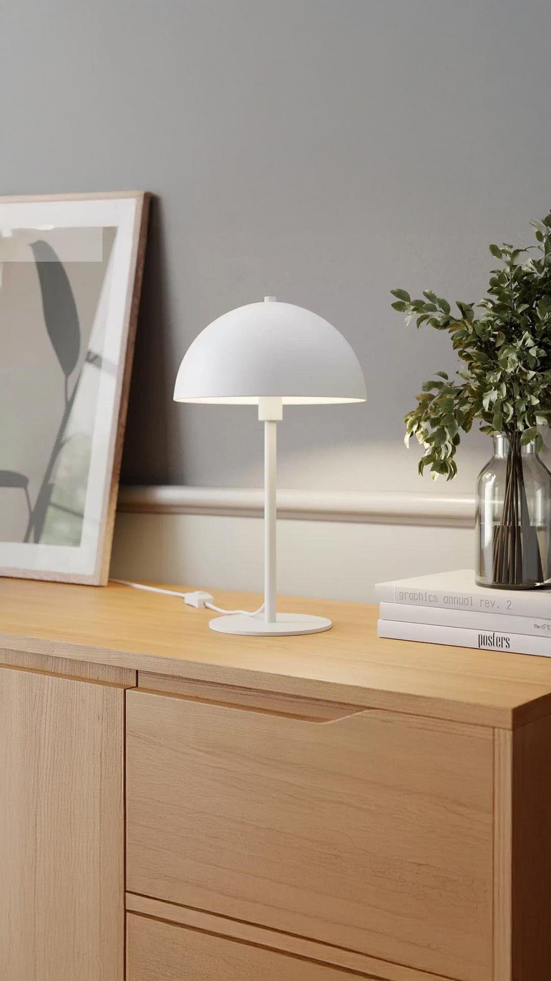 Modern Tasarım Mars Abajur Dekoratif Şık Masa Lambası Krem Metal Gövde