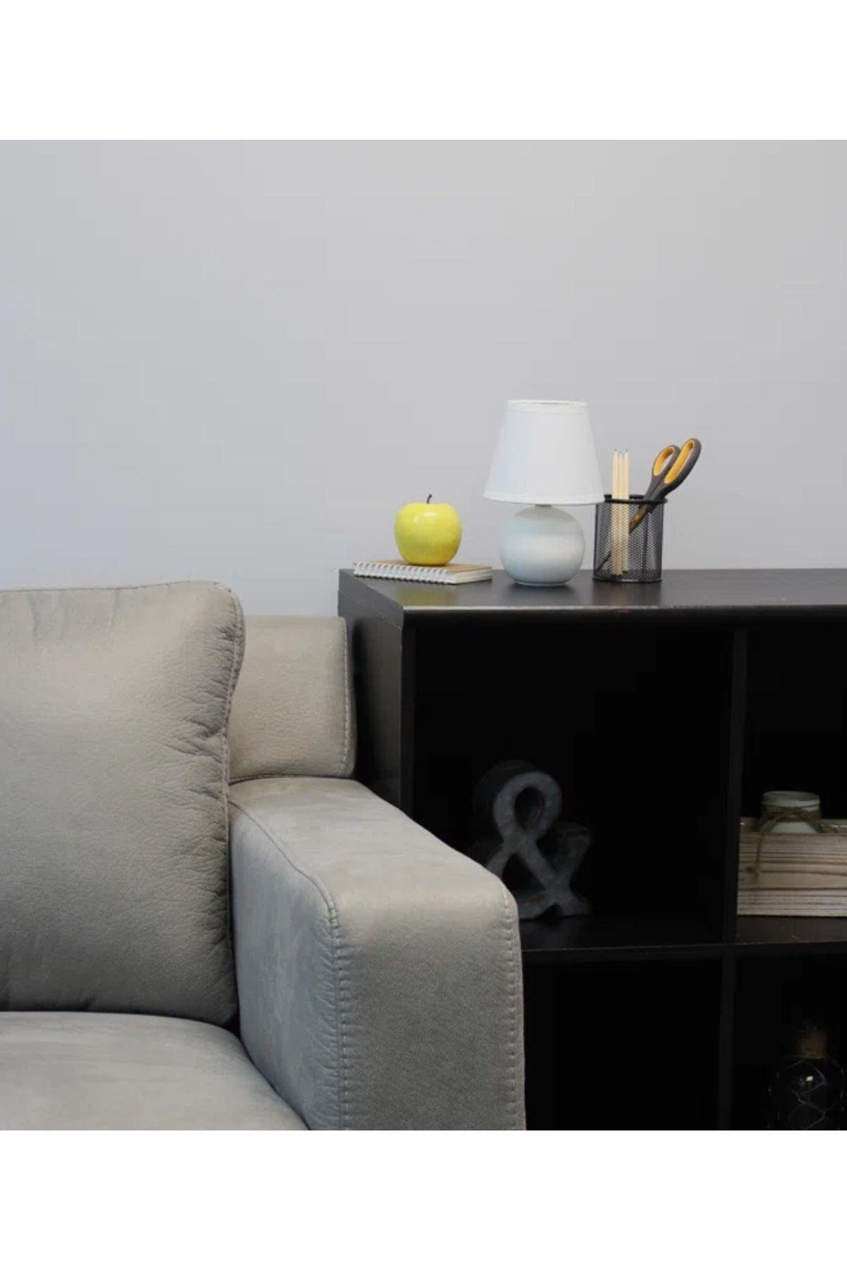 Modern Tasarım Marwis Abajur Krem Abajur Masa Lambası Metal Krem Gövde