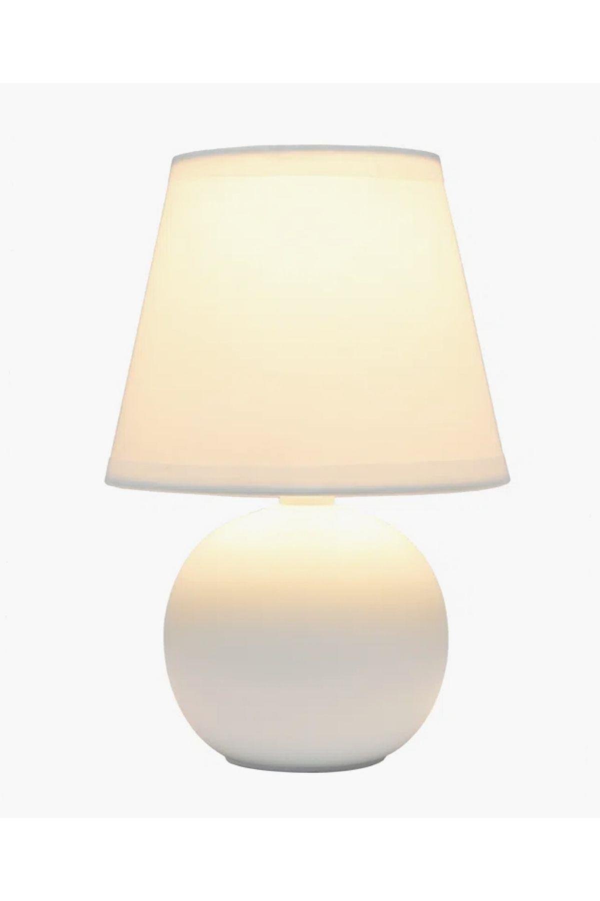 Modern Tasarım Marwis Abajur Krem Abajur Masa Lambası Metal Krem Gövde