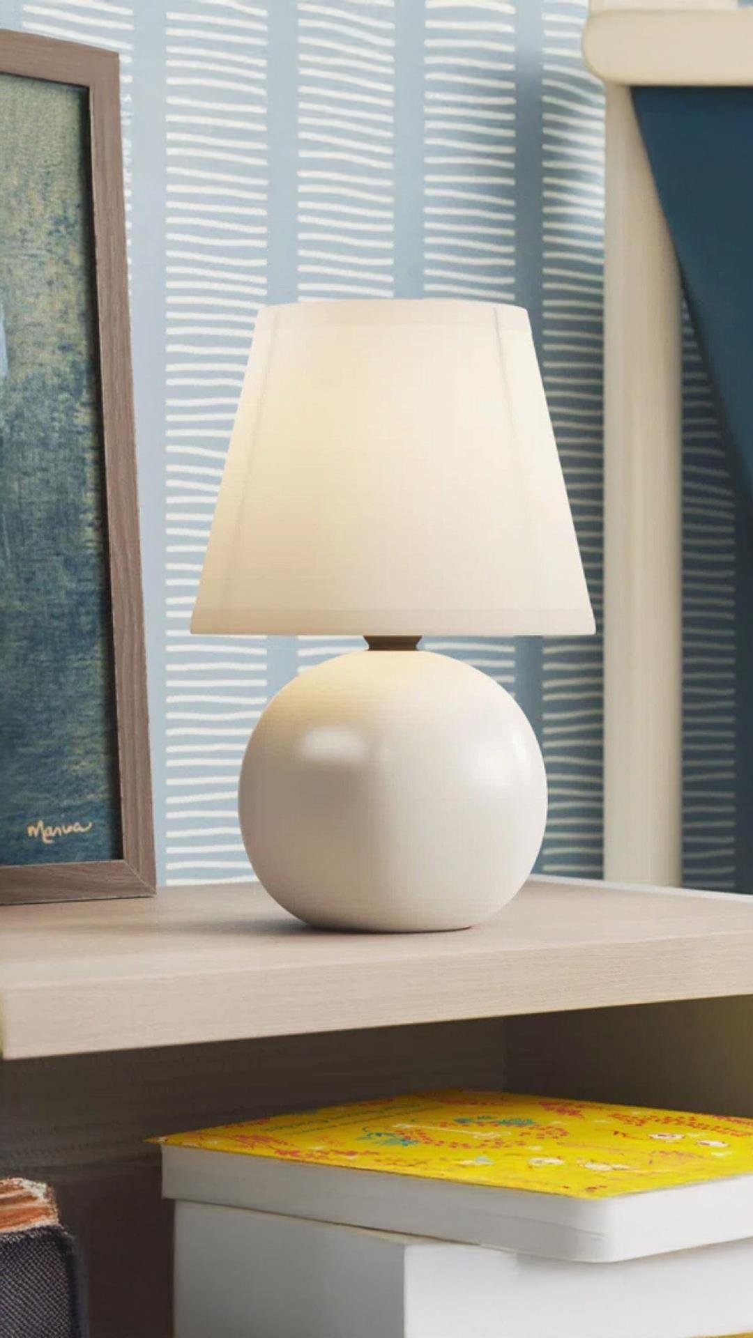 Modern Tasarım Marwis Abajur Krem Abajur Masa Lambası Metal Krem Gövde