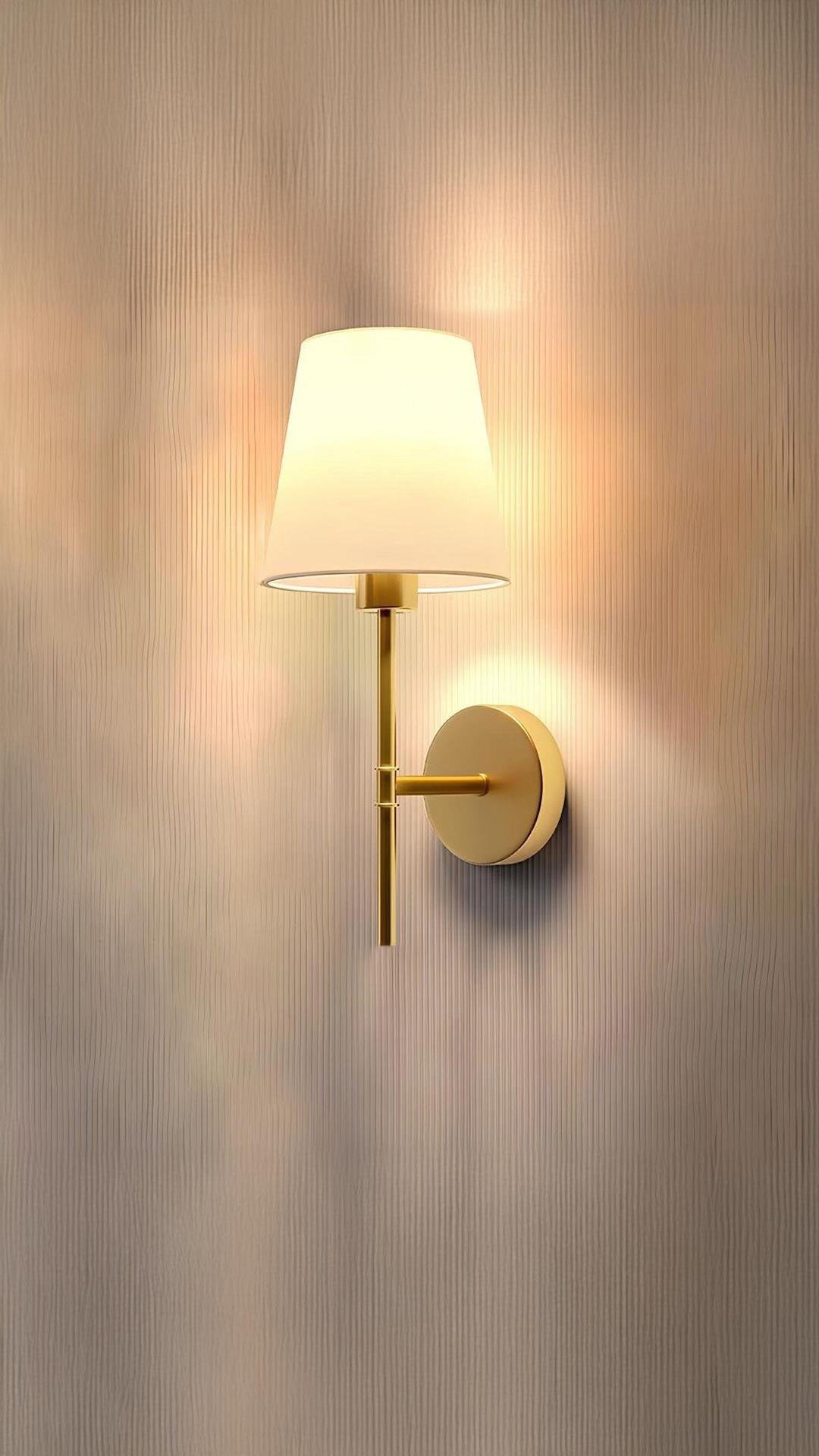 Modern Tasarım Pilli Aplik Kablosuz Aç Kapa Butonlu Tak Çalıştır Krem Şapka Parlak Gold Sarı Kaplama