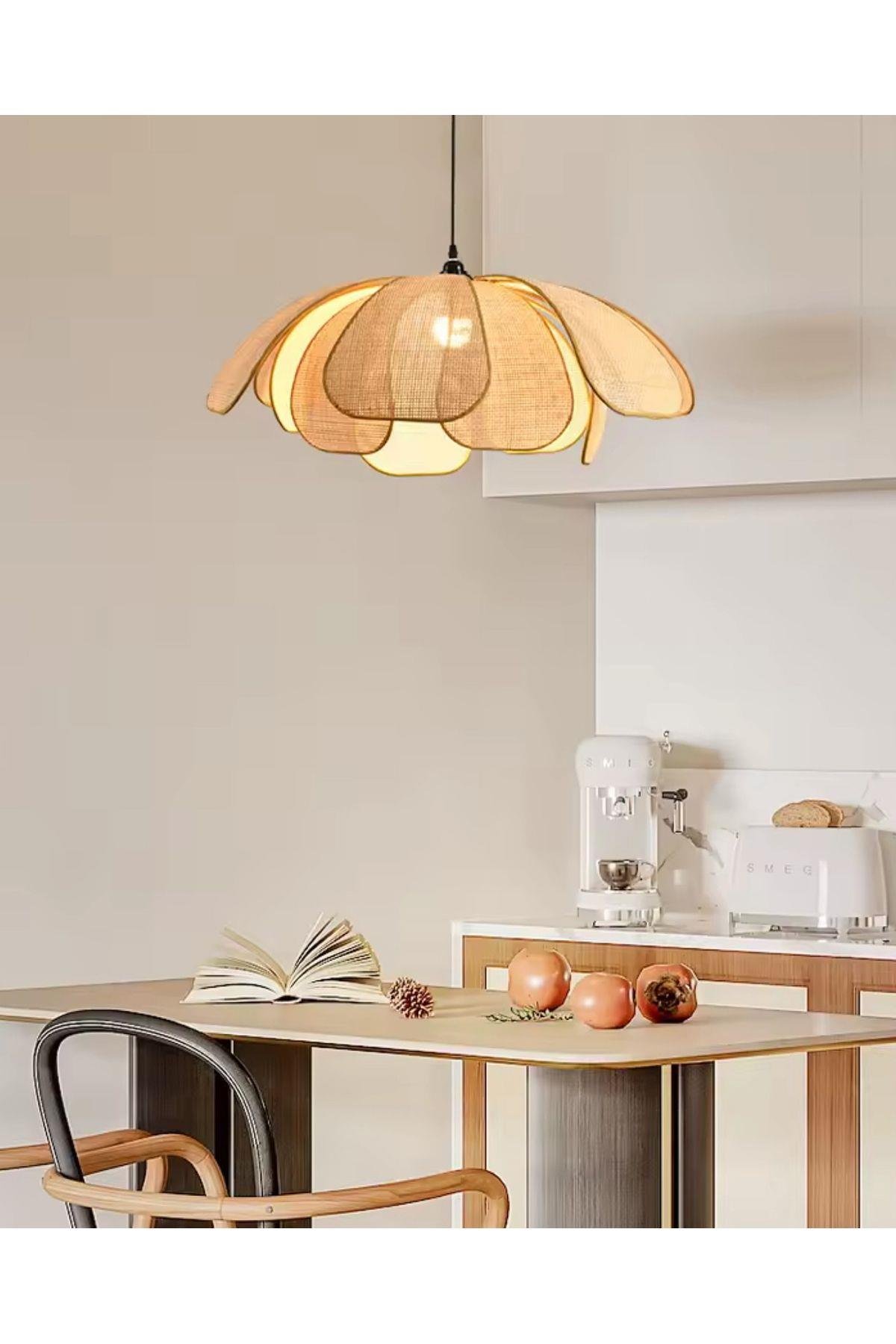 Modern Tasarım Rose Çiçek Avize Tavana Sıfır Boheme Salon Oturma Odası Mutfak Avizesi