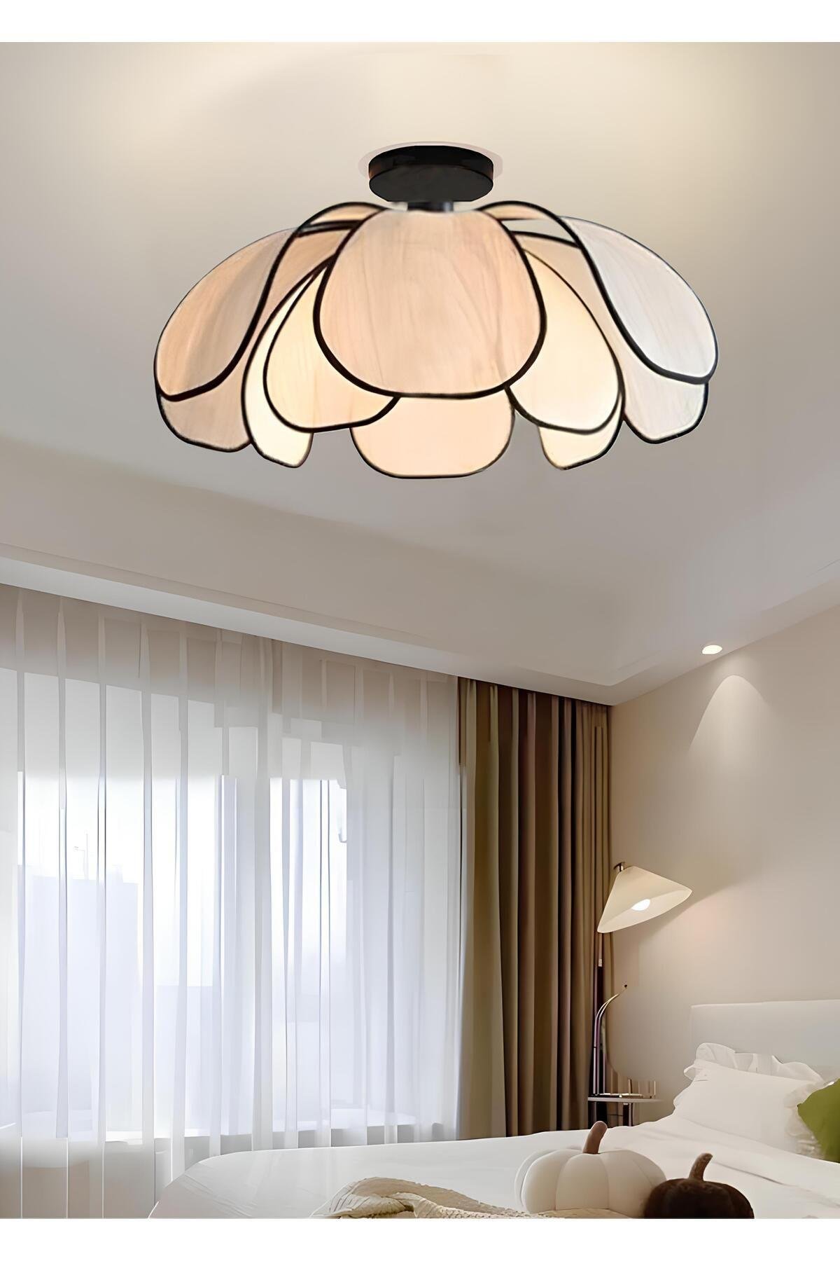 Modern Tasarım Rose Çiçek Avize Tavana Sıfır Boheme Salon Oturma Odası Mutfak Avizesi