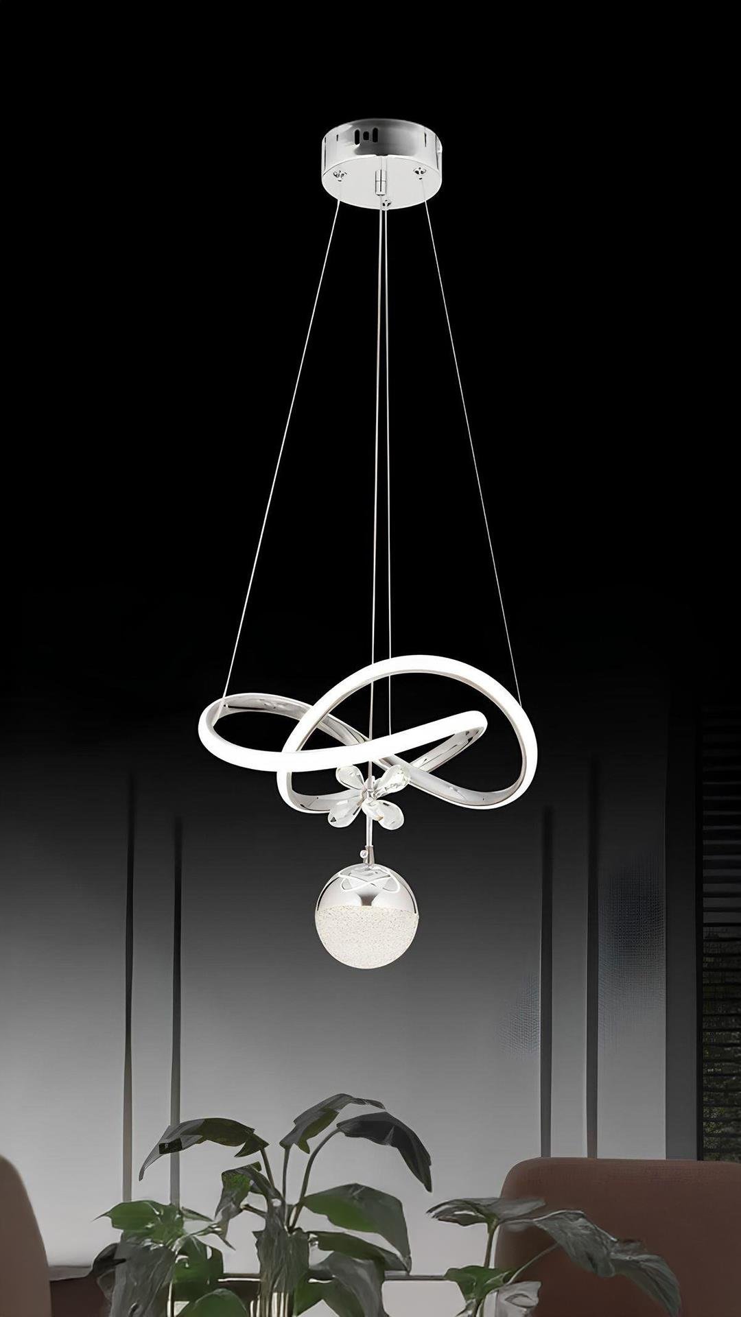 Modern Tasarım Sarkıt Corto Led Avize Kristal Taşlı Toplu Ledli Avize Krom Gövde