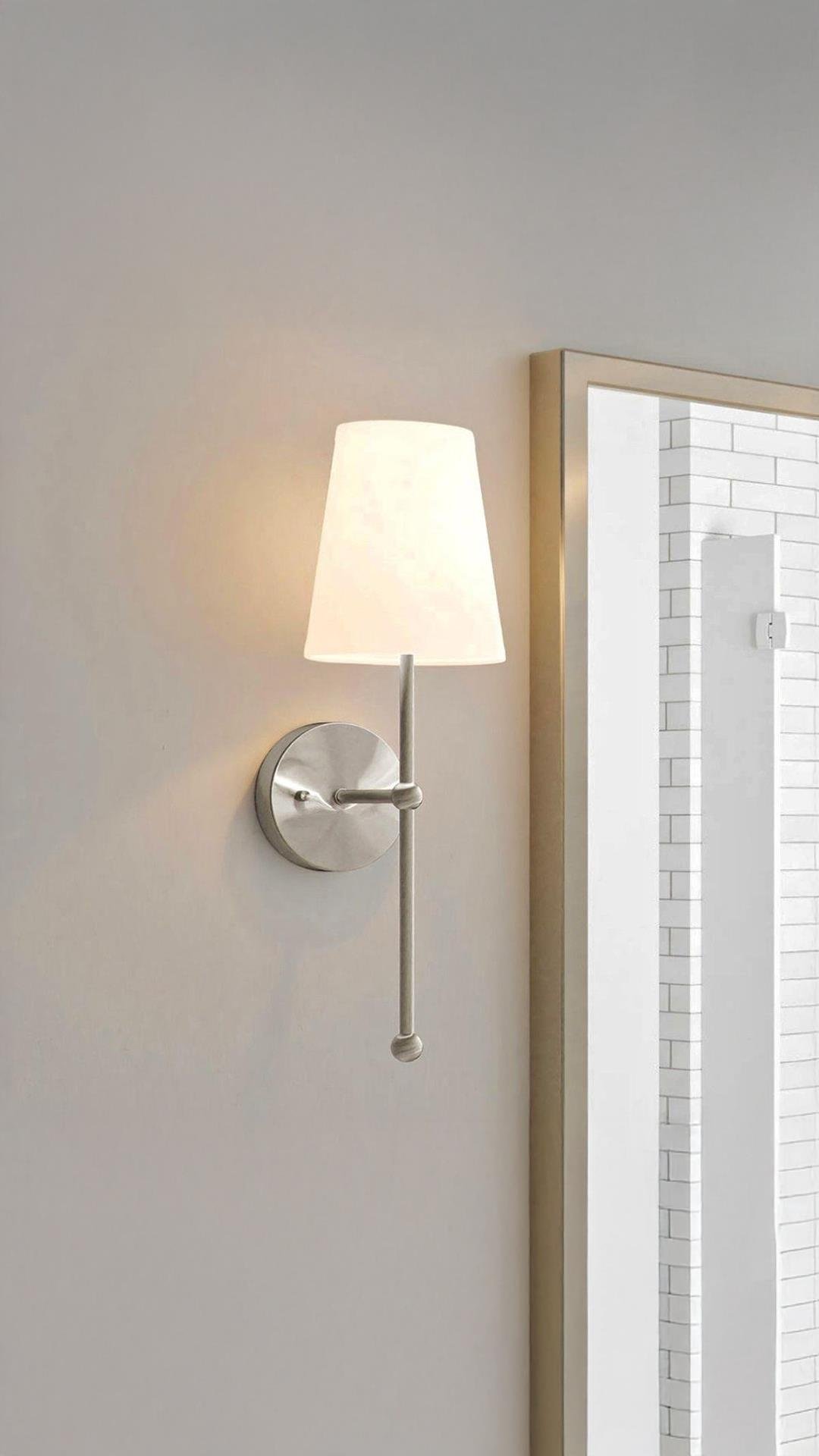 Modern Tasarım Tak Çalıştır Mat Gri Pilli Aplik Krem Abajur Metal Gövde Şık Görsellik Katar