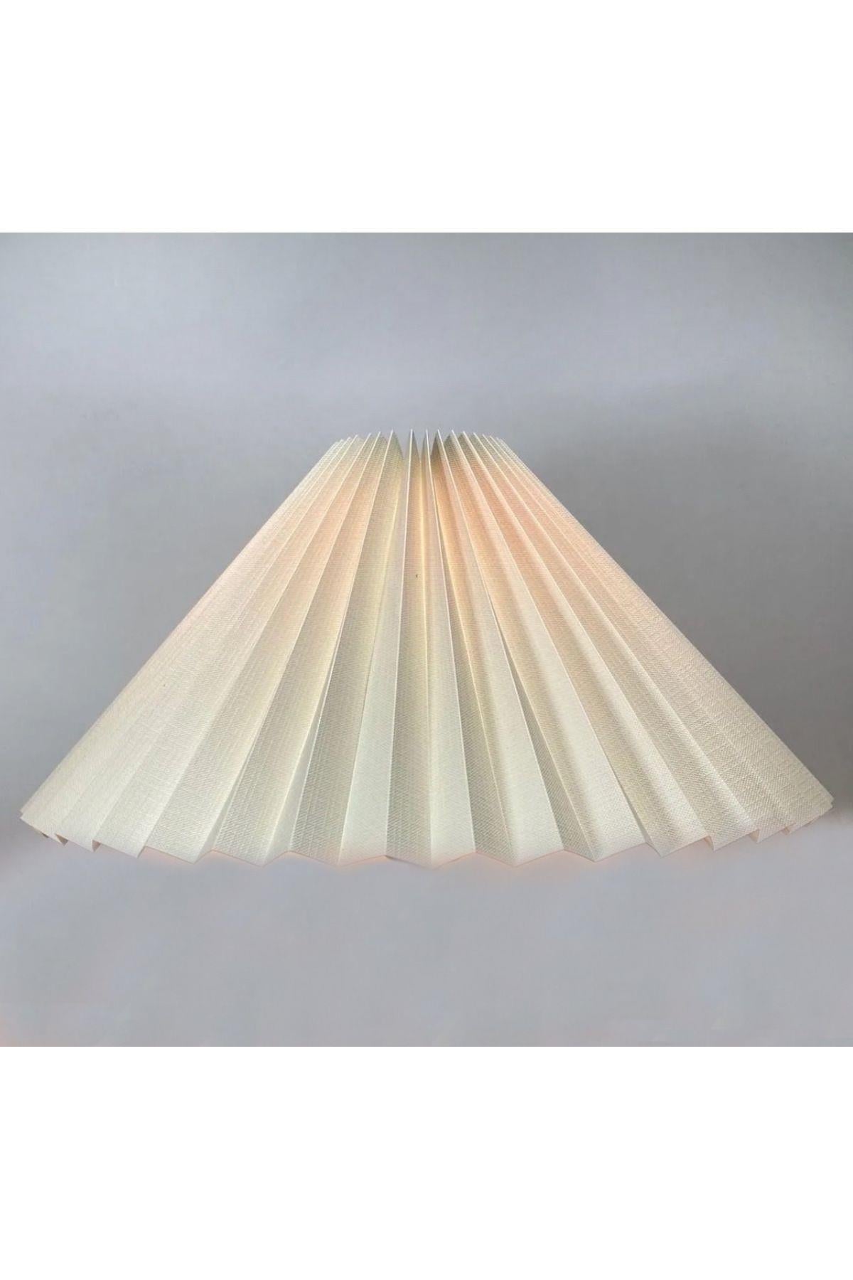 Modern Tasarım Umbrella Şapka Abajur Lambader Şapkası Krem 35 Cm Çap Evine Yenilik Kat