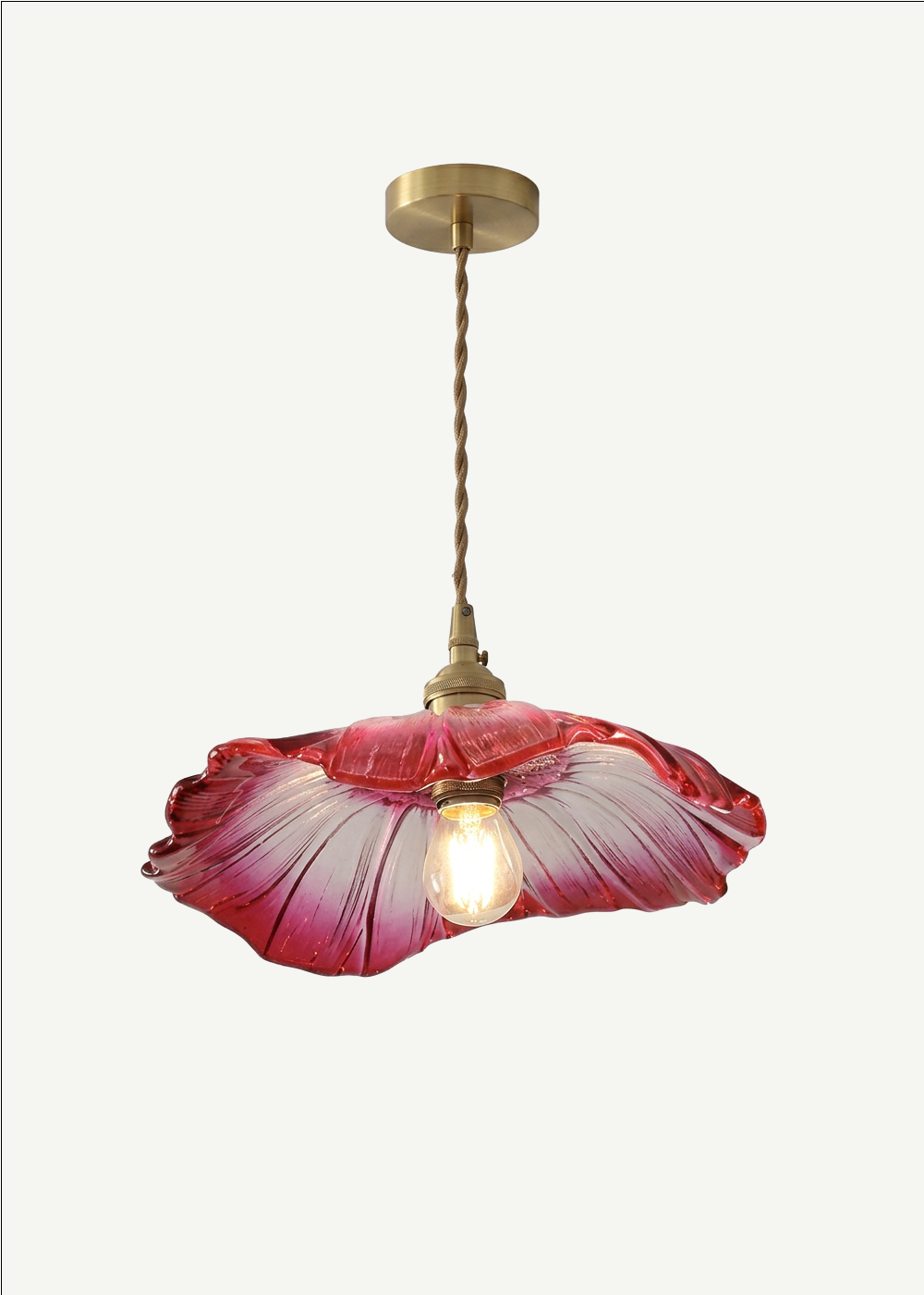 Modern Tasarım Vintage Boheme Estetik El Yapımı Lila Camlı Sarkıt Avize Eskitme Gold Kahve Örgü
