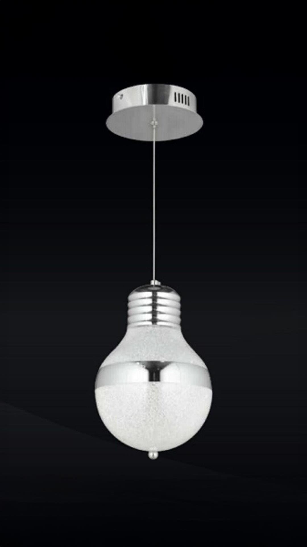 Modern Tekli Ampul Avize Sarkıt Led Avize Krom Ledli Avize