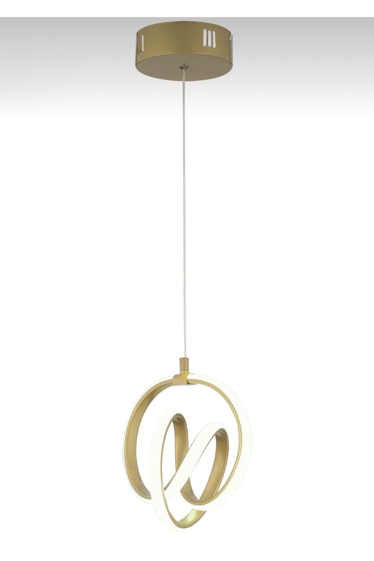 Modern Tekli Sarkıt Marcus Led Avize Eskitme Gold Sarı Gün Işığı