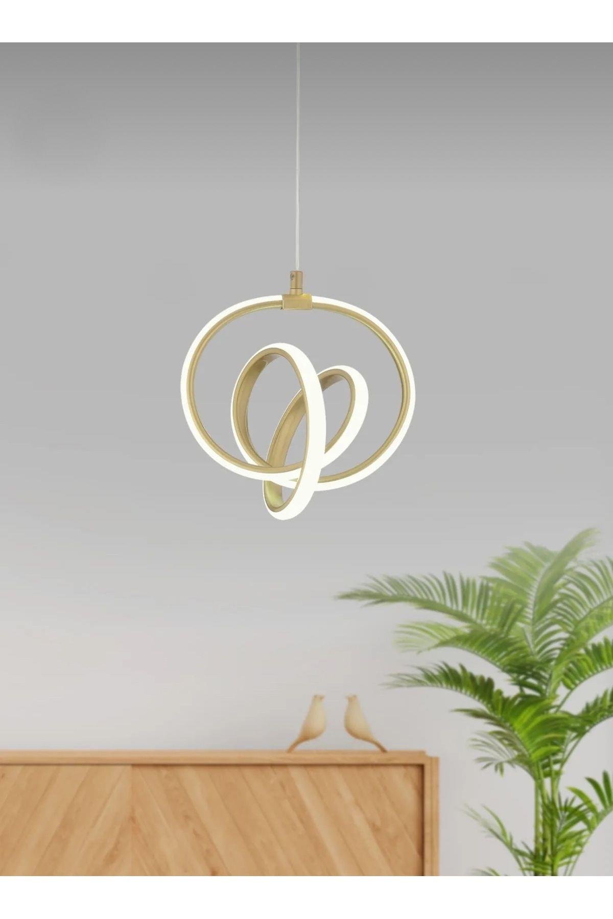 Modern Tekli Sarkıt Marcus Led Avize Eskitme Gold Sarı Gün Işığı