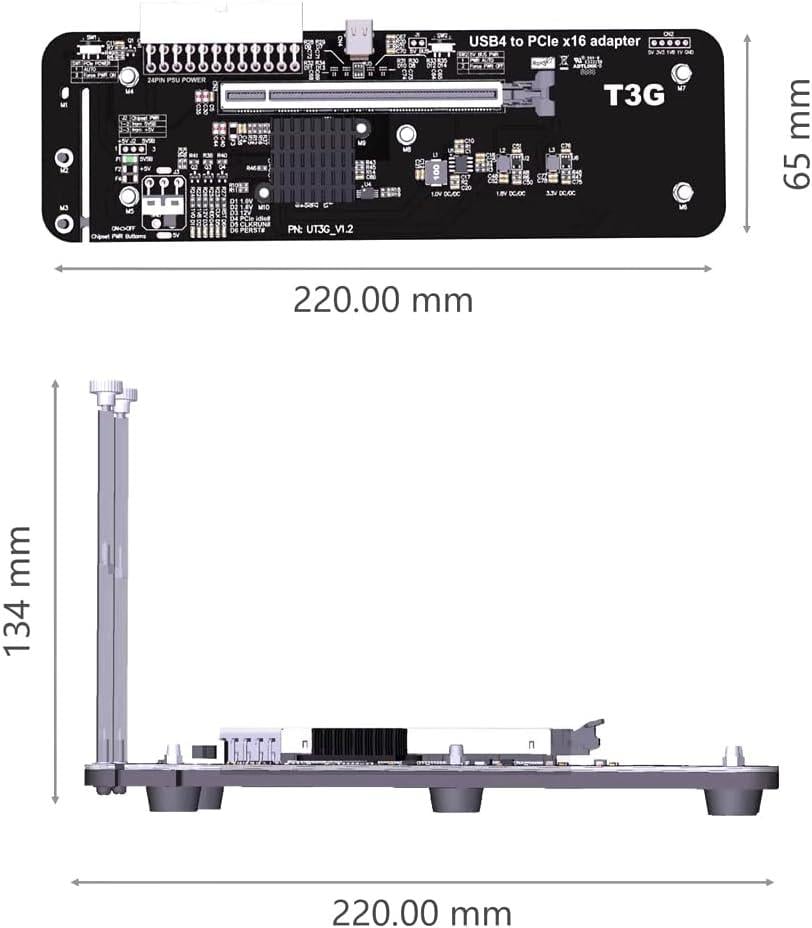 Techstorm  eGPU Thunderbolt(USB 4.0)  40Gbps Harici Ekran Kartı bağlantı İstasyonu 