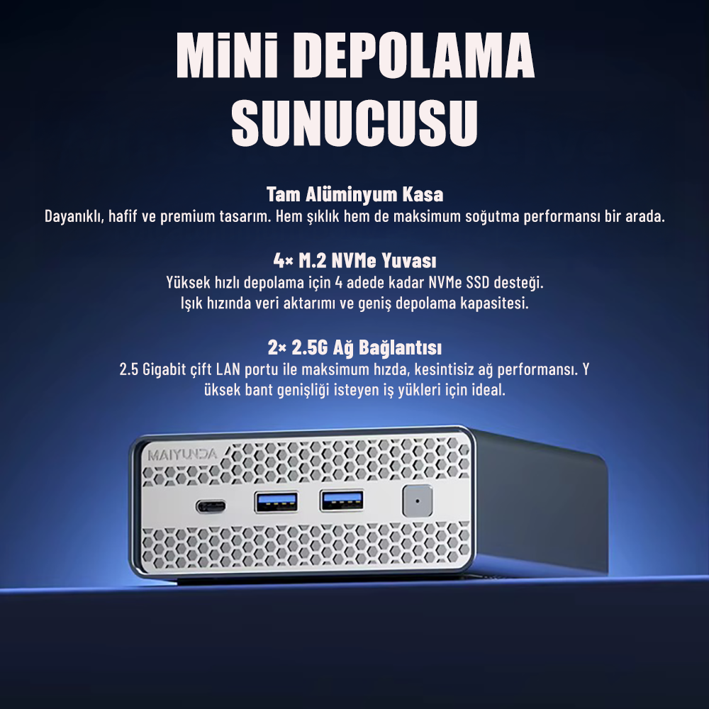 Techstorm Nas X3 Intel N150 Cpu 16 GB DDR5 Ram 500 GB Nvme WIN11 Mini Pc