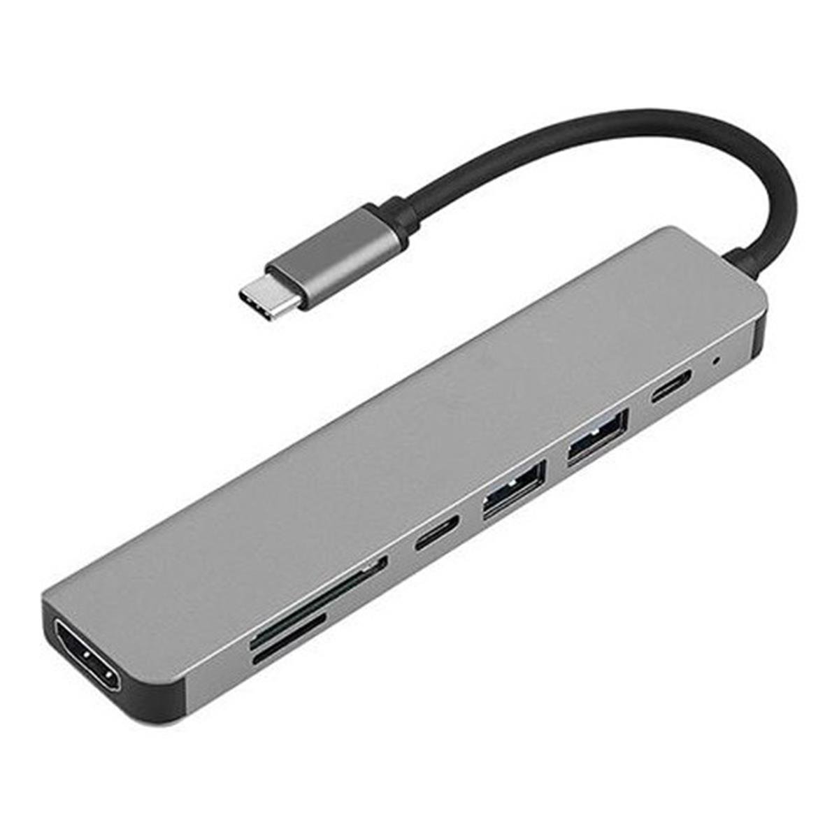 Techstorm TSCX07 7in1 TypeC to HDMI+USB3.0+SD/TF+PD+TypeC Adaptör