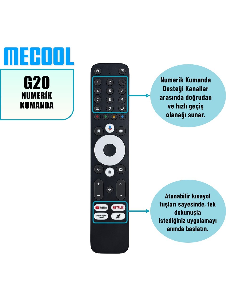 TechstormMecool KM2 Serisi ile Tam Uyumlu Numerik Uzaktan Kumanda ( G 20 )