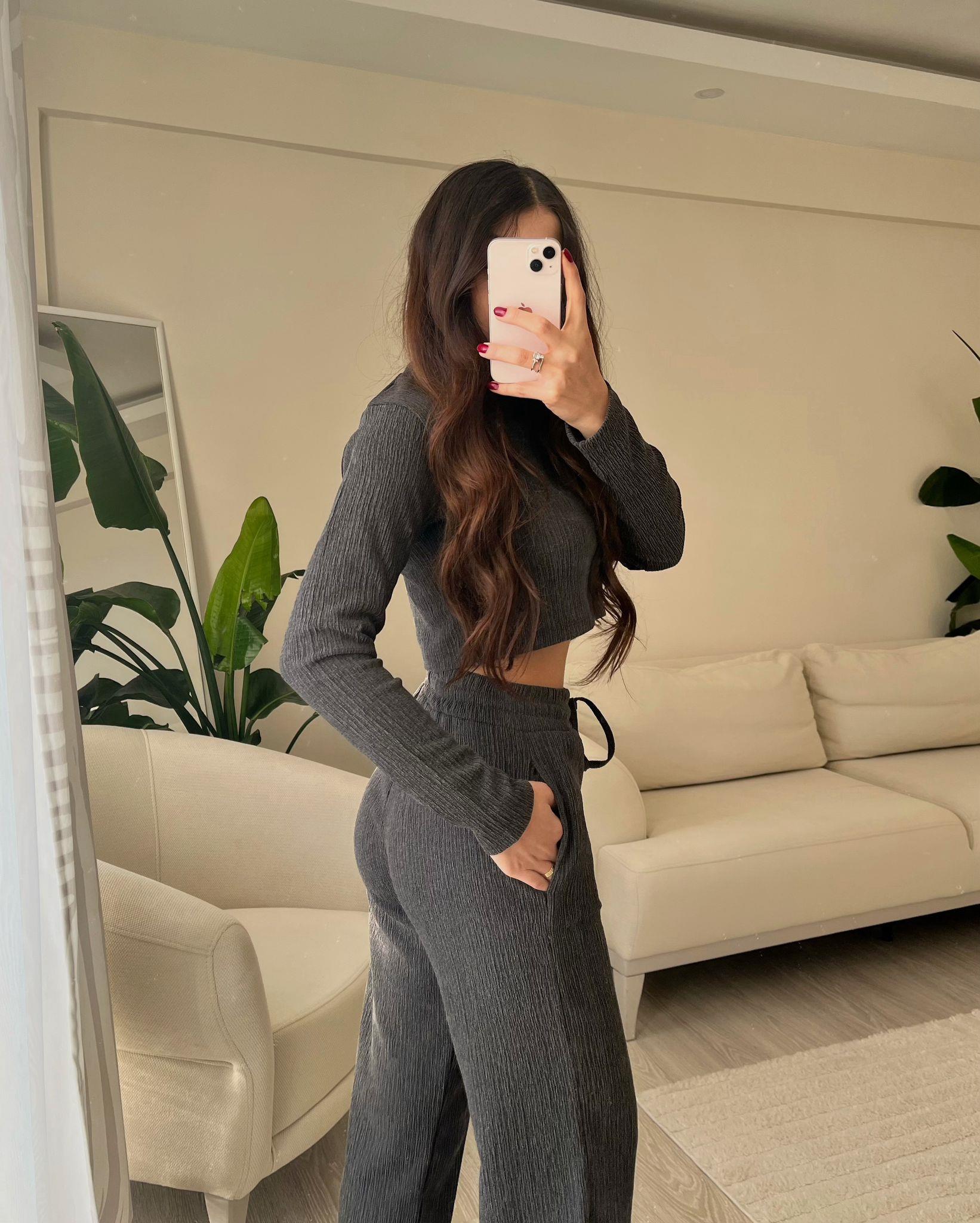 Ağaç Kabuğu Basic İkili Takım Antrasit