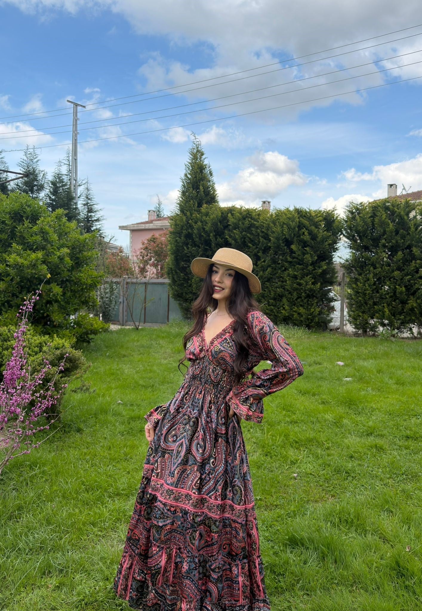 Althea Etnik Desen Bohem İpek Elbise IV