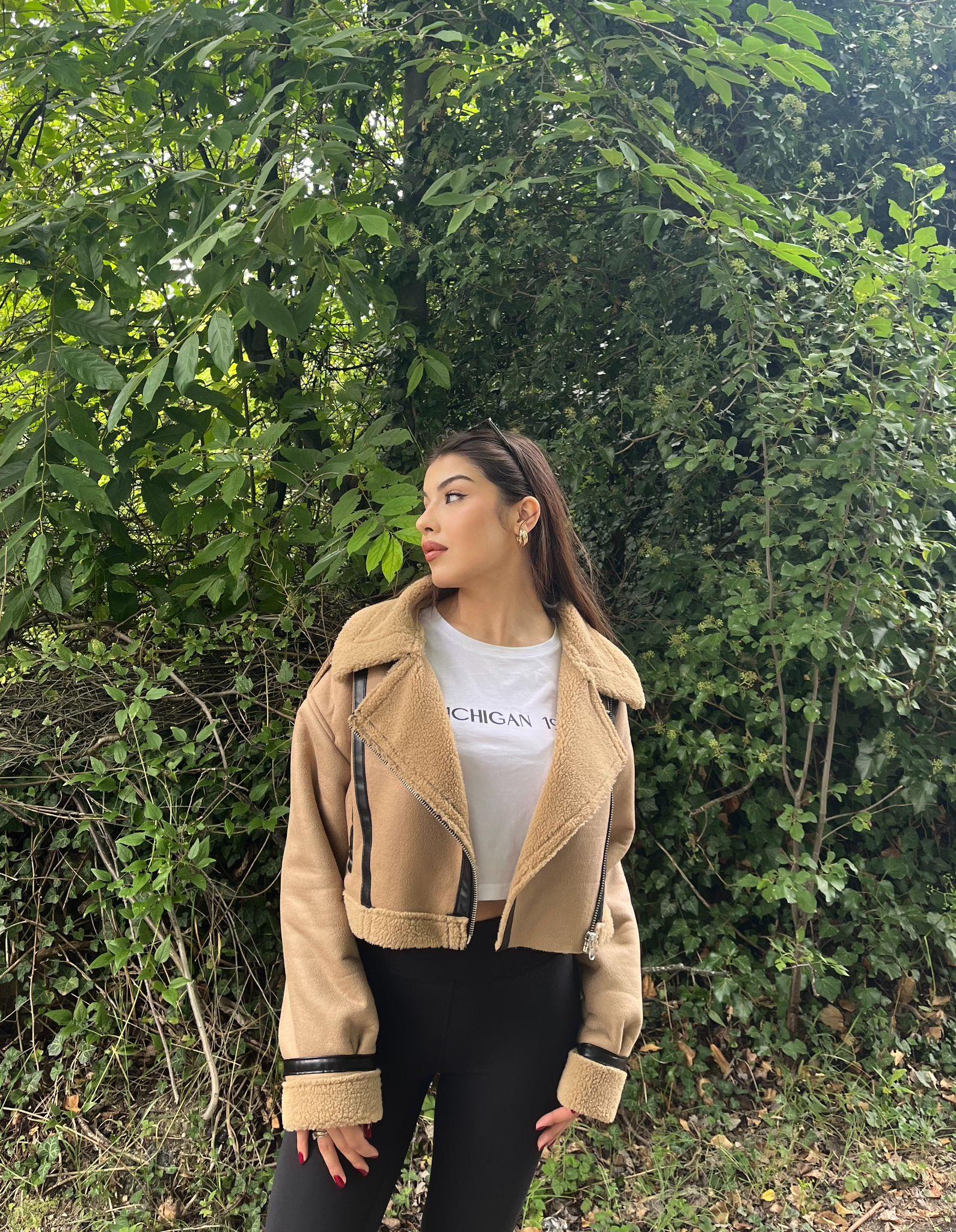 Bianca Kürklü Vizon Crop Ceket