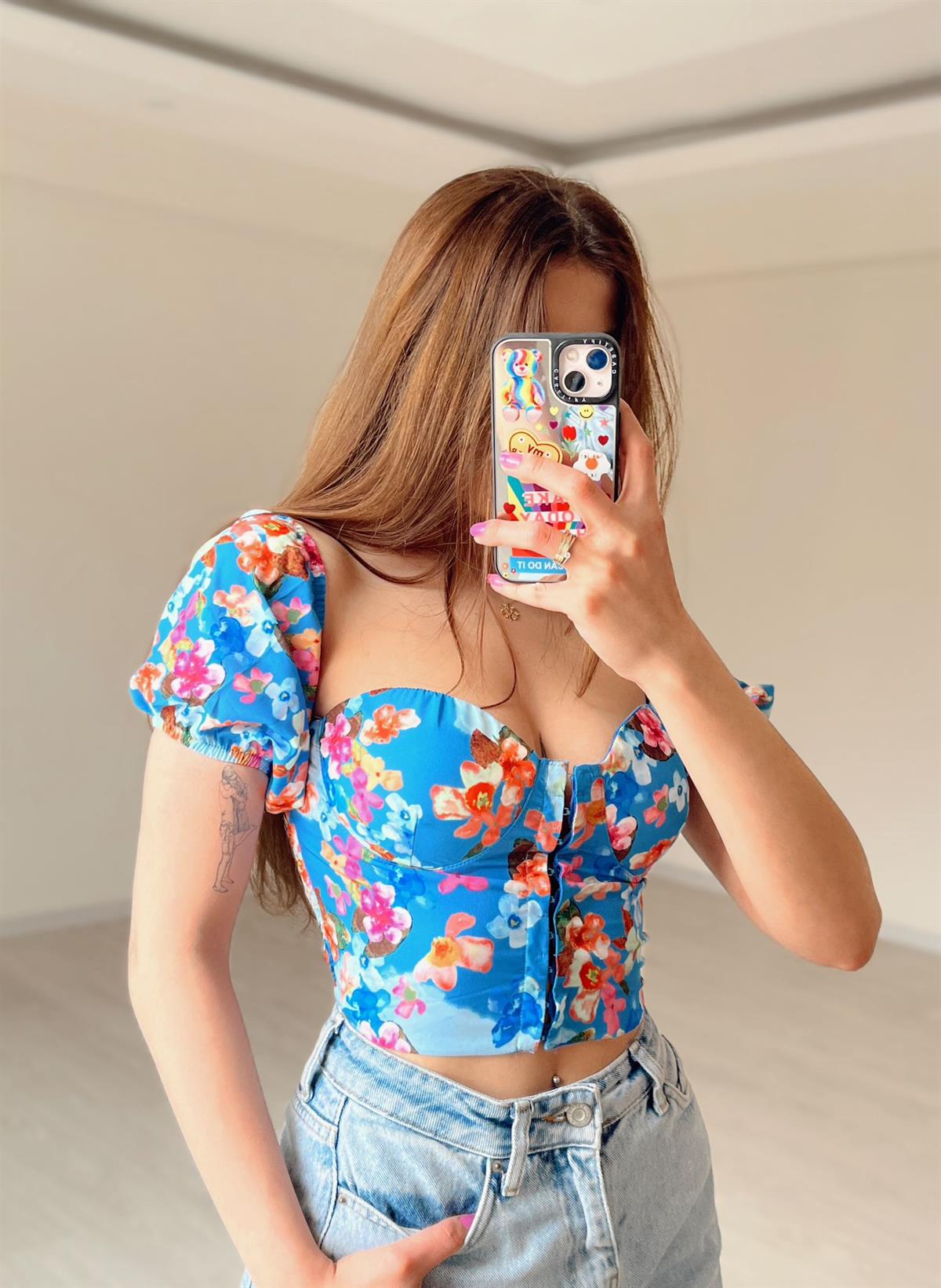 Fairy Çiçek Desen Gloplu Top I