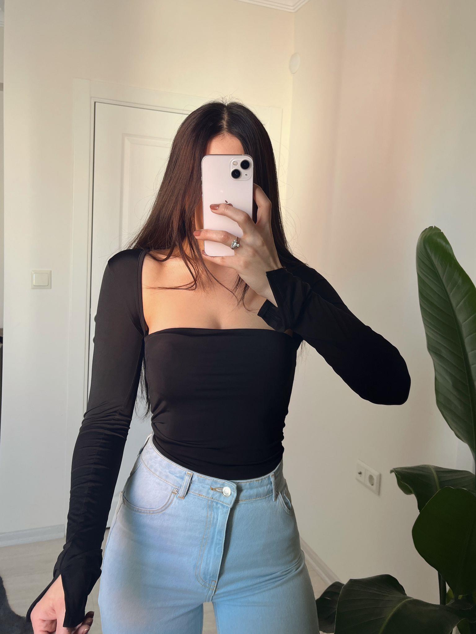 Faith Soft Touch Bilek Detay Basic Siyah Crop