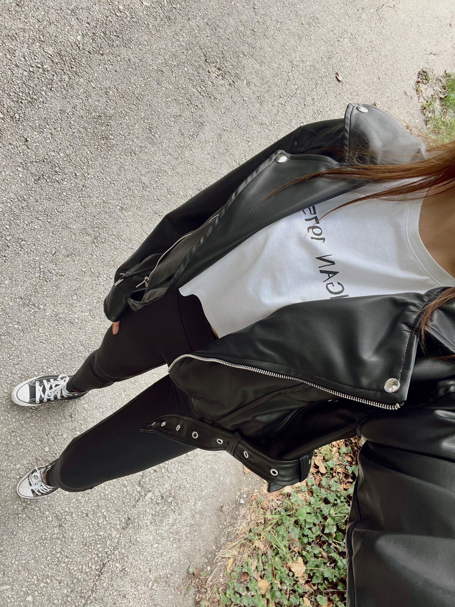 Jersey Kemerli Biker Deri Ceket