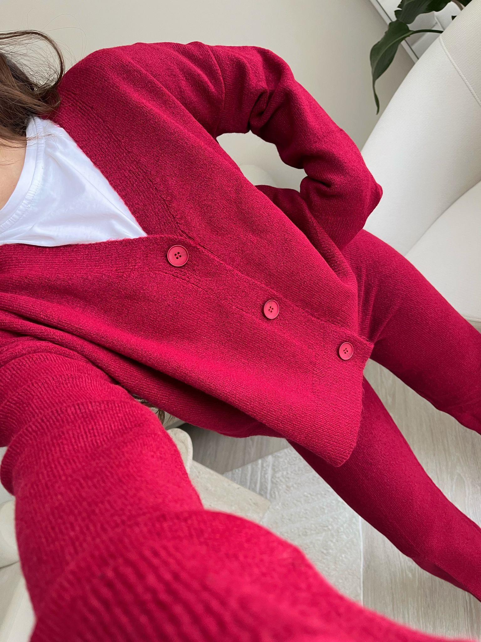 Joelle Hırkalı Triko Takım Bordo