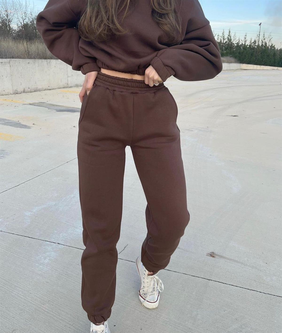 Kahve Jogger Eşofman Takımı