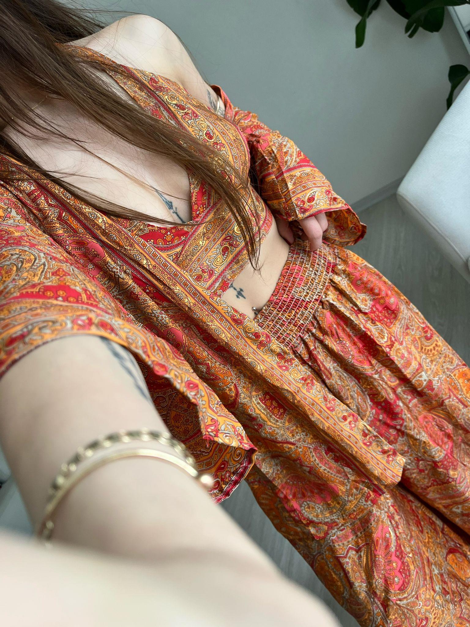 Mantra İpek Kimono Büstiyer Pantolon Üçlü Takım II