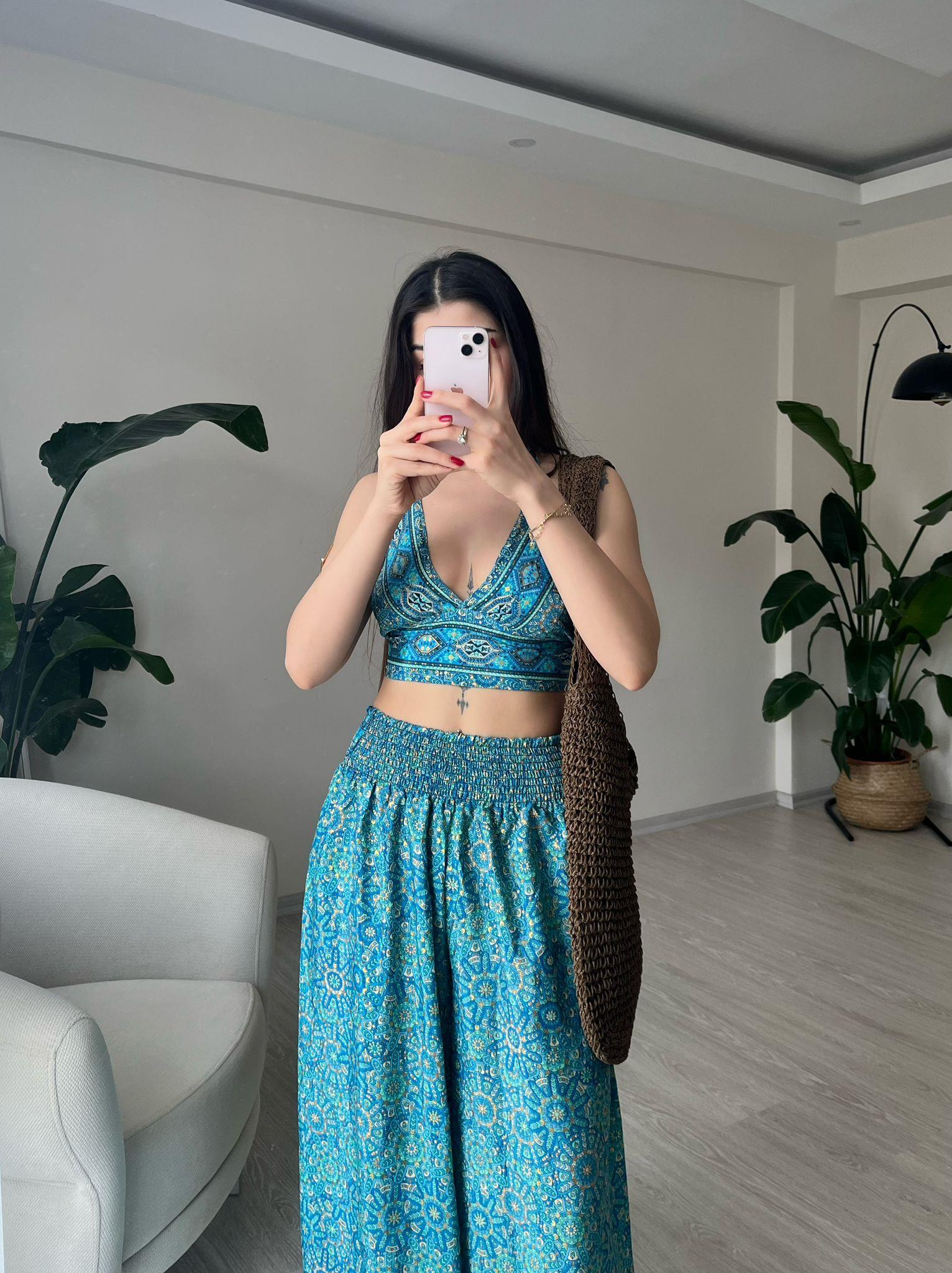 Mantra İpek Kimono Büstiyer Pantolon Üçlü Takım IV