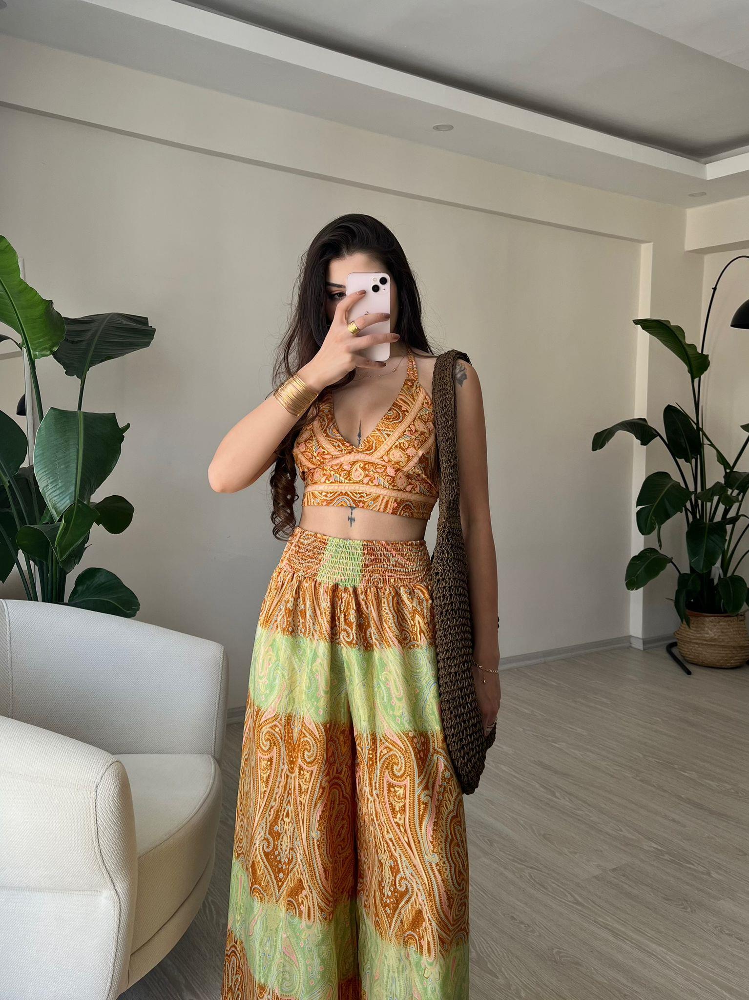 Mantra İpek Kimono Büstiyer Pantolon Üçlü Takım VII