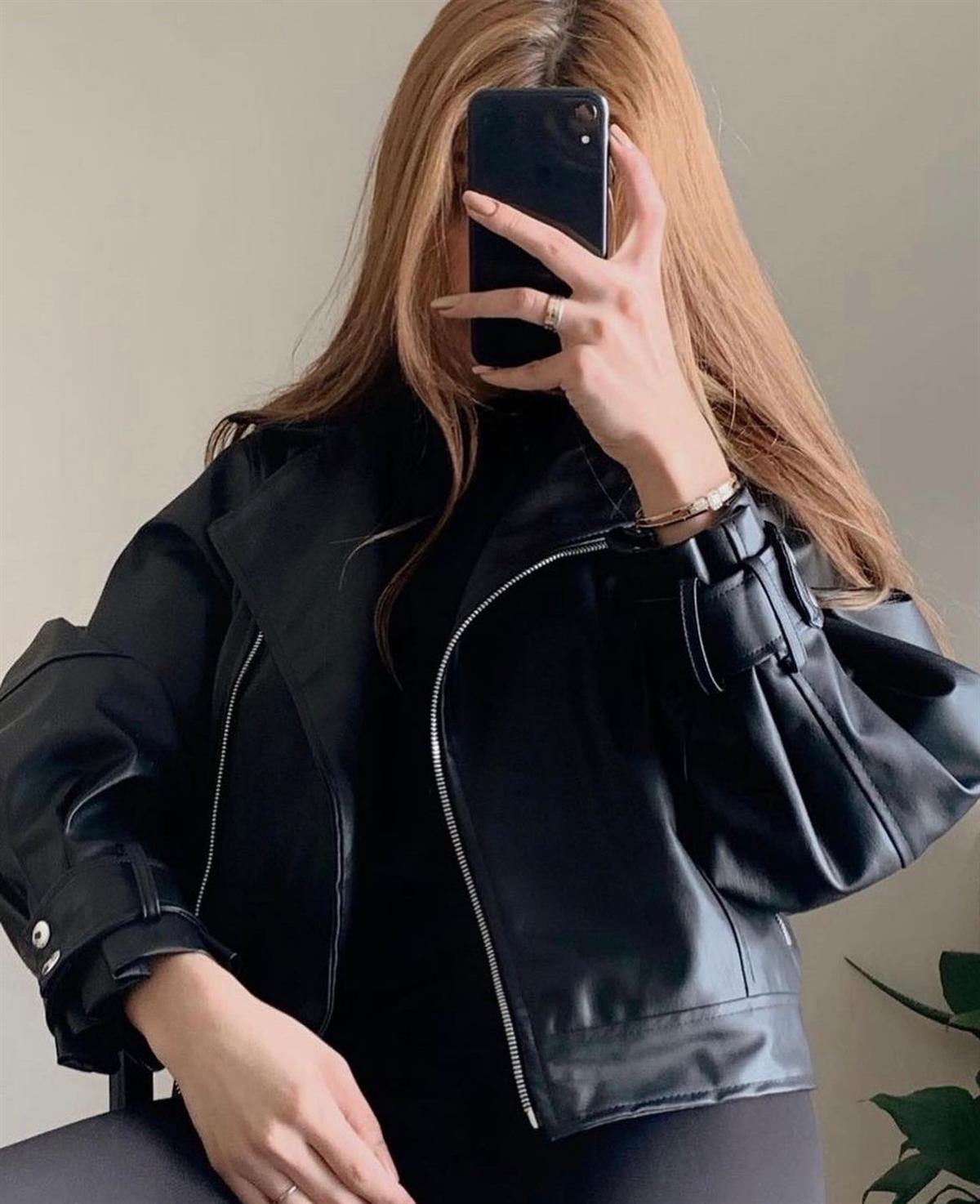 Marka Model Oversize Biker Deri Ceket