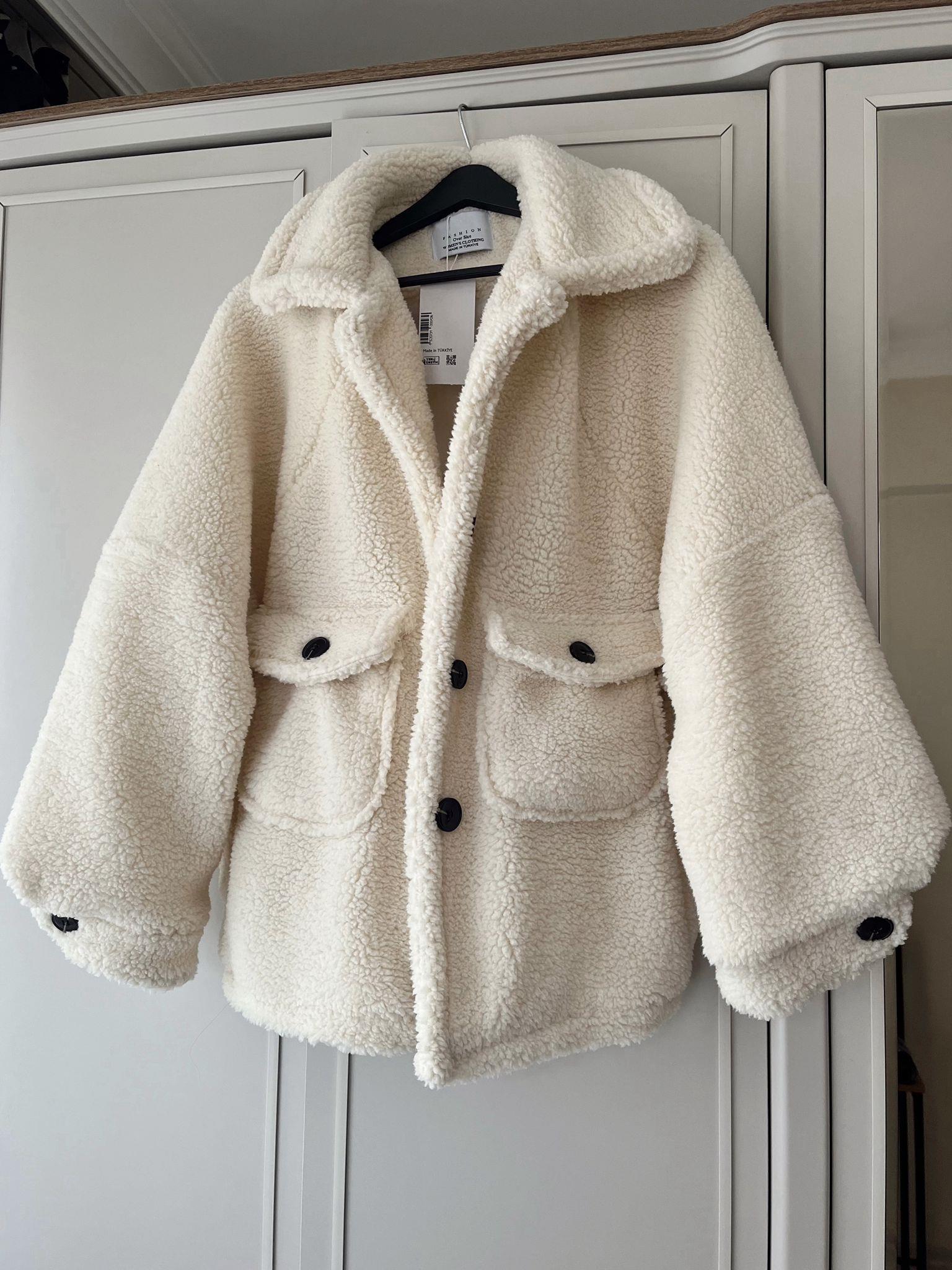 Miles Önü Cepli Oversize Peluş Mont