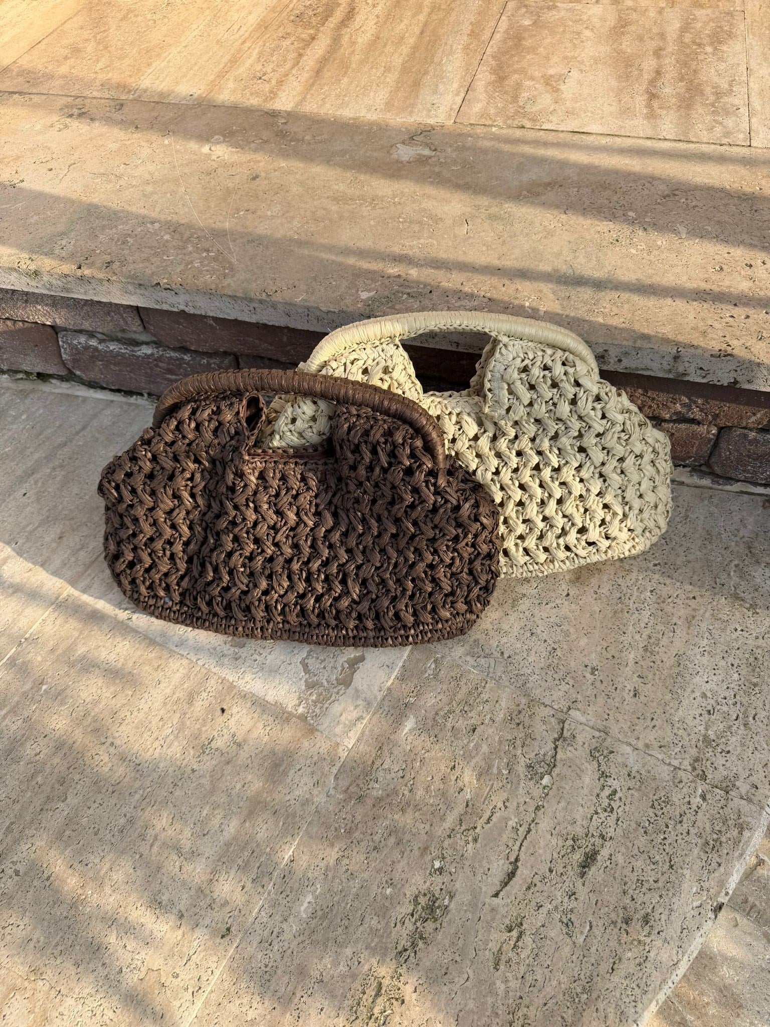 Mngo Model Hasır Clutch El Çantası Kahve