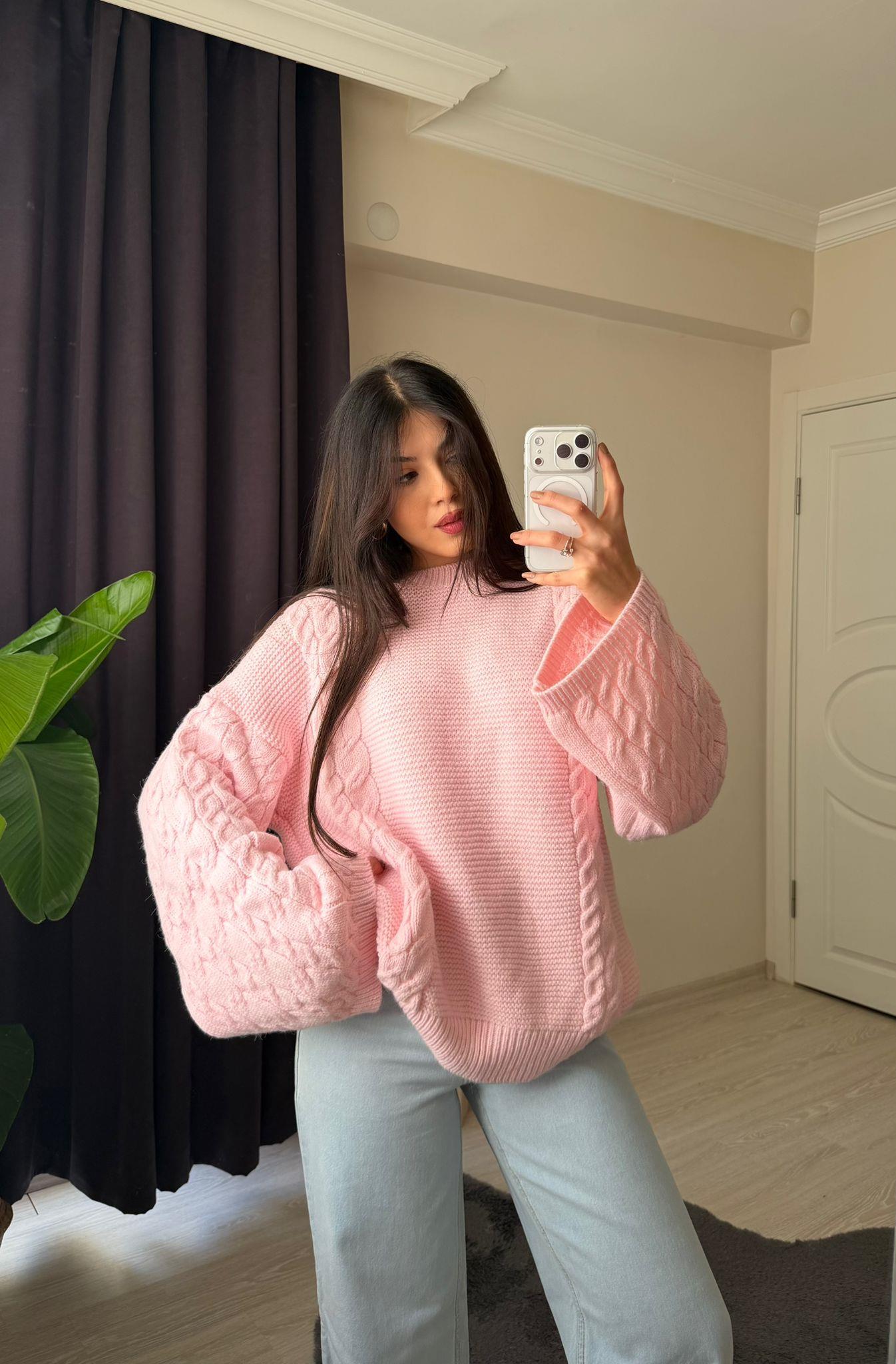 Vaela Saç Örgülü Pinterest Kazak Pembe