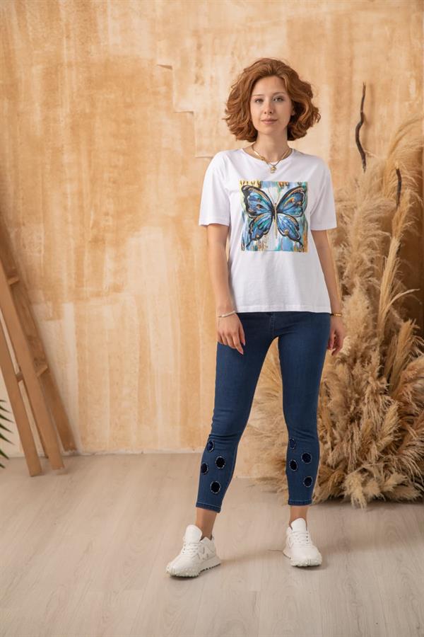 EXMOOD 1016 SLİM İŞLEMELİ JEANS