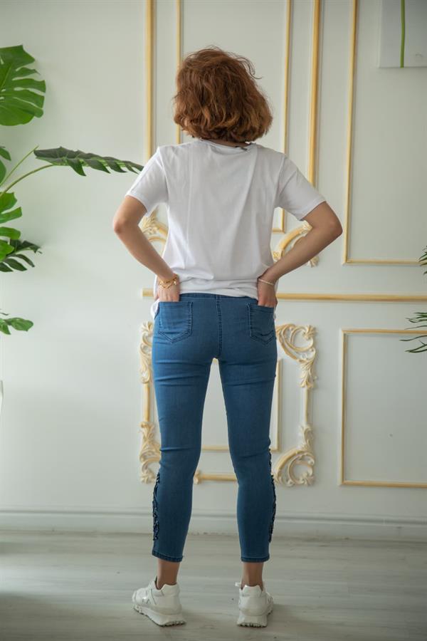 EXMOOD 1018 SLİM İŞLEMELİ JEANS