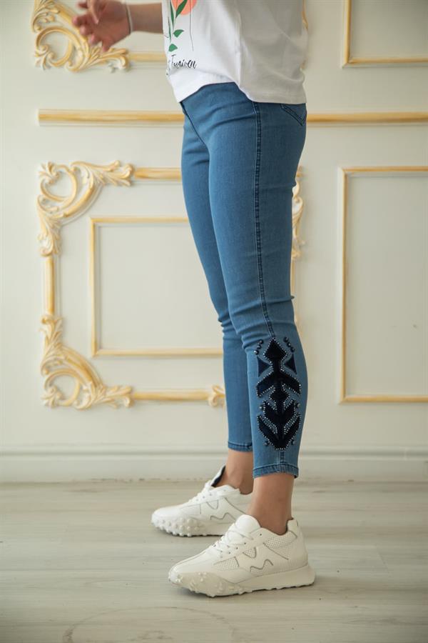 EXMOOD 1018 SLİM İŞLEMELİ JEANS