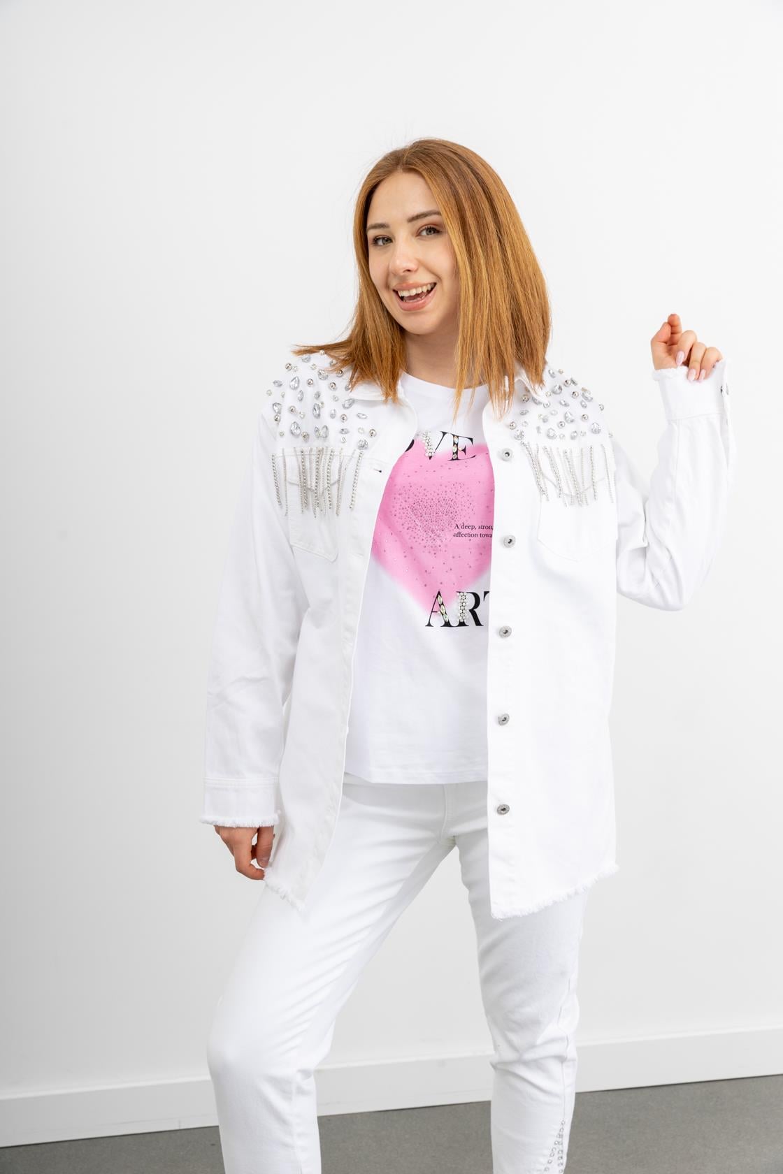 CEKET MAGAZİN 7106 TAŞ İŞLEMELİ DENİM CEKET