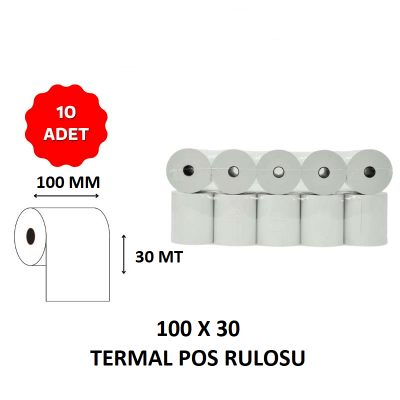 100mmx30mt Termal Rulo Zebra QLN420-ZQ520-ZQ521-ZQ630+