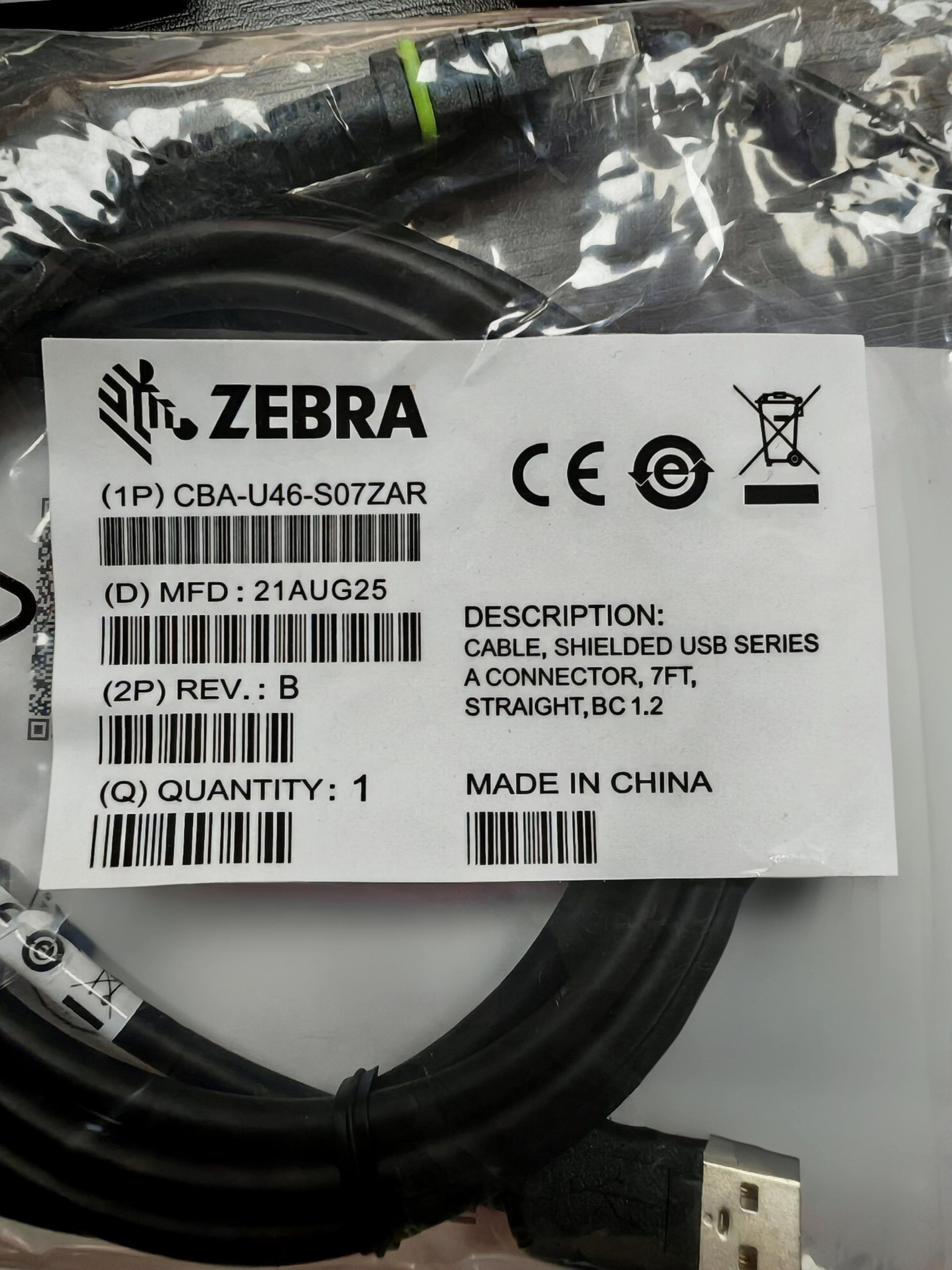 CBA-U46-S07ZAR ZEBRA DS3608-DS3678 USB İLETİŞİM KABLOSU