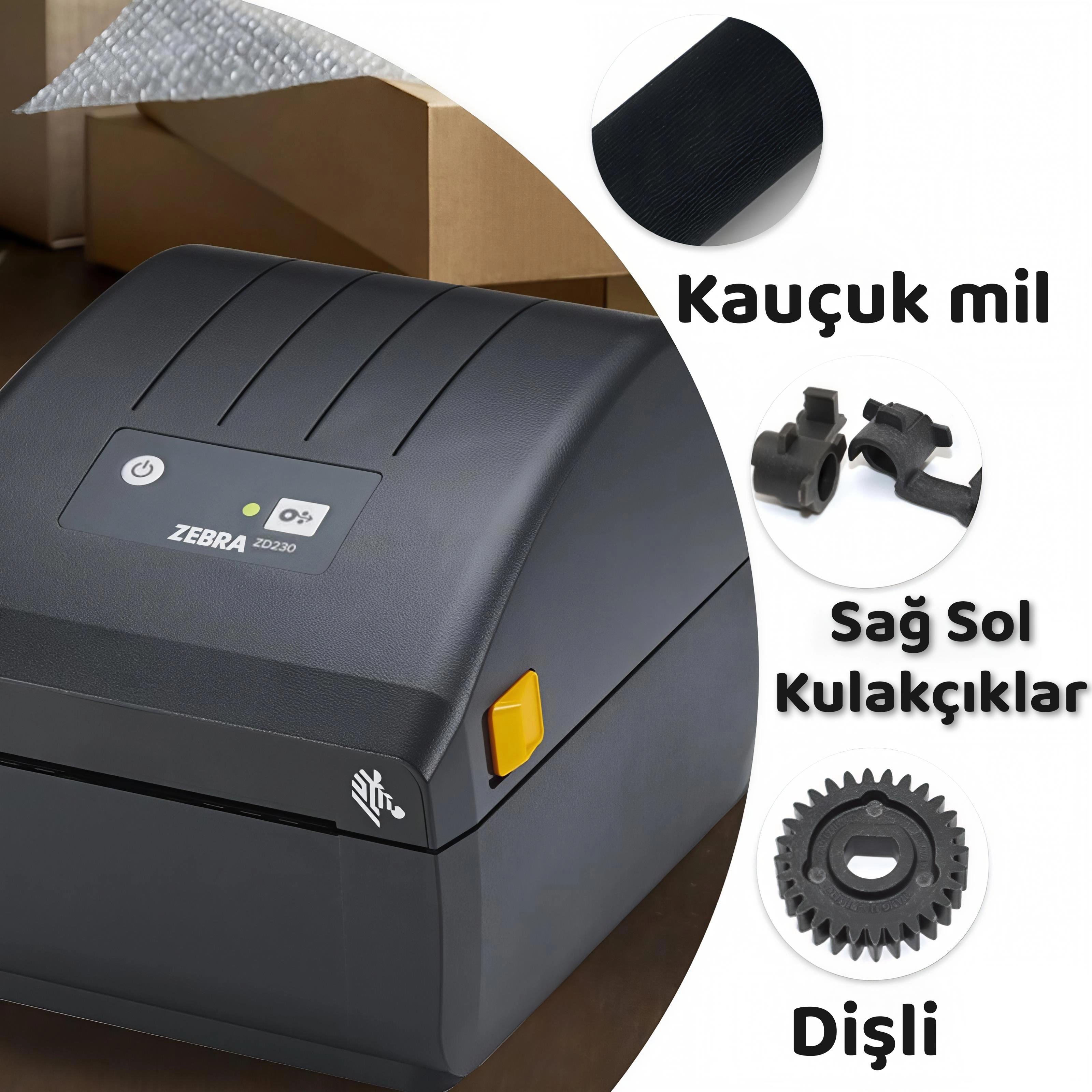 P1080383-700 - Zebra ZD220D, ZD230D, ZD888D Sürücü Merdane Platen Roller (203dpi, 300dpi)