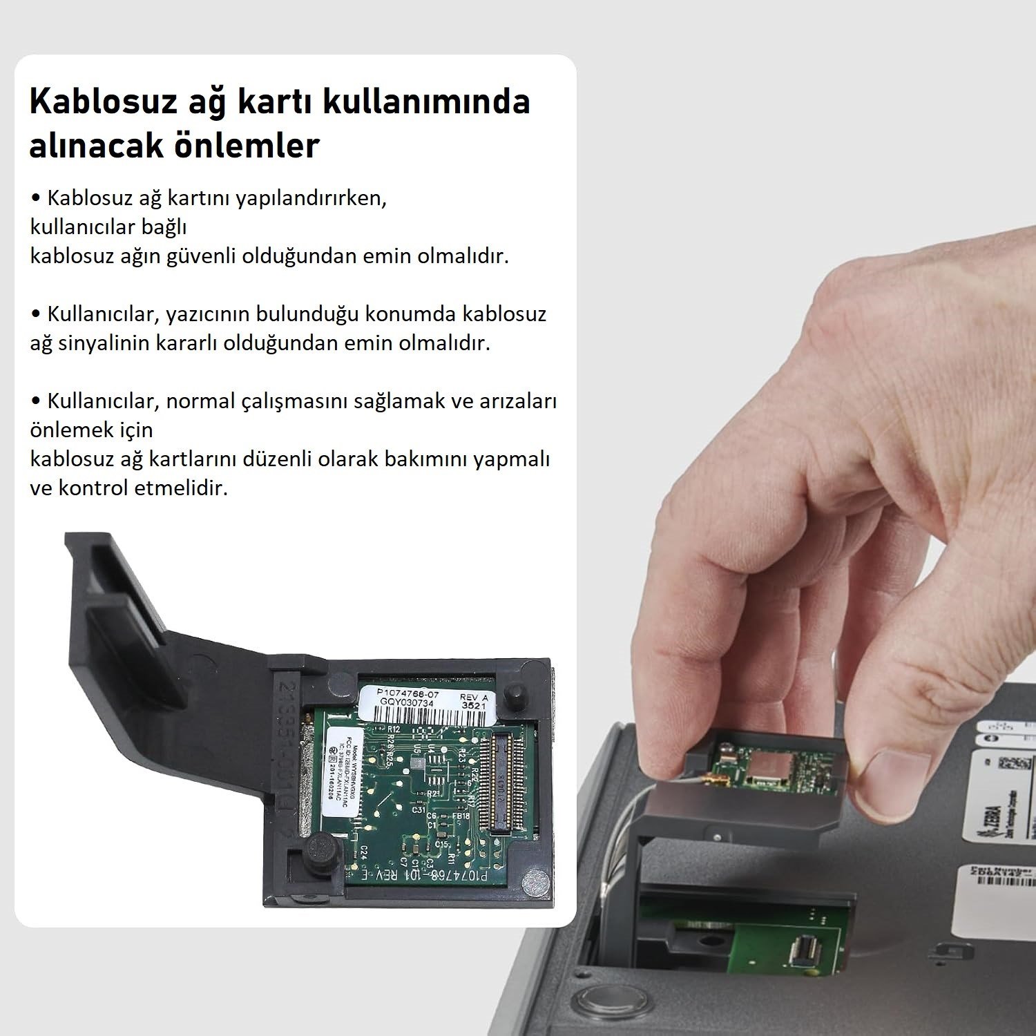 P1112640-017C - Zebra ZD421D, ZD621D, ZD421T Kablosuz Modül Kiti (Wifi-BT)