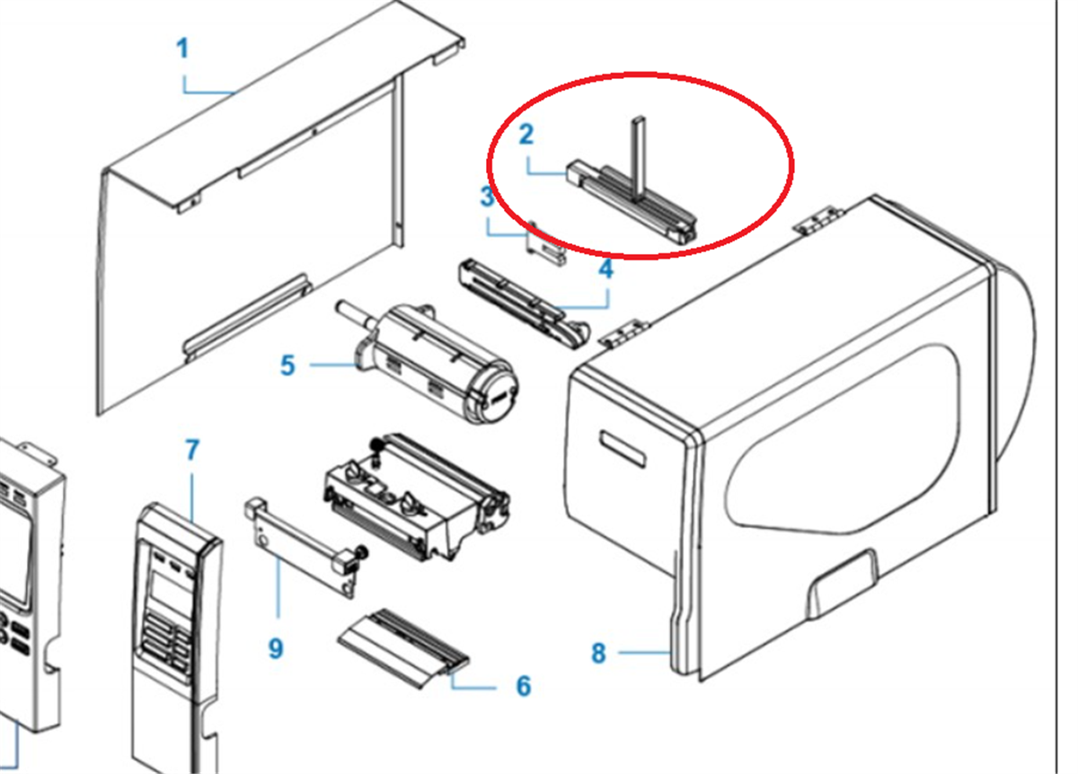 TSC TTP-2410 LABEL SPINDLE ASSEMBLY 