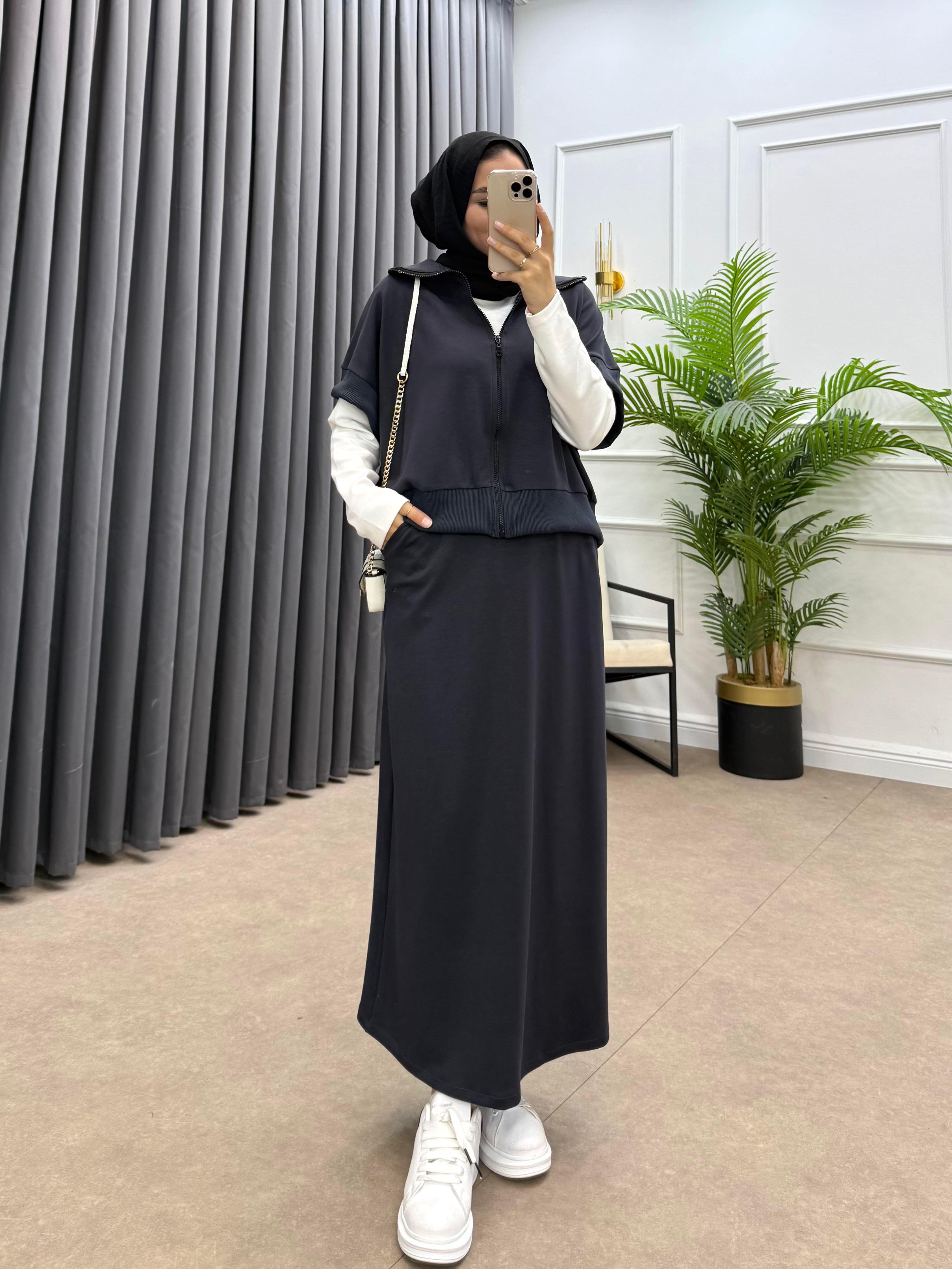  KALEM ETEKLİ YELEKLİ TAKIM ANTRASİT