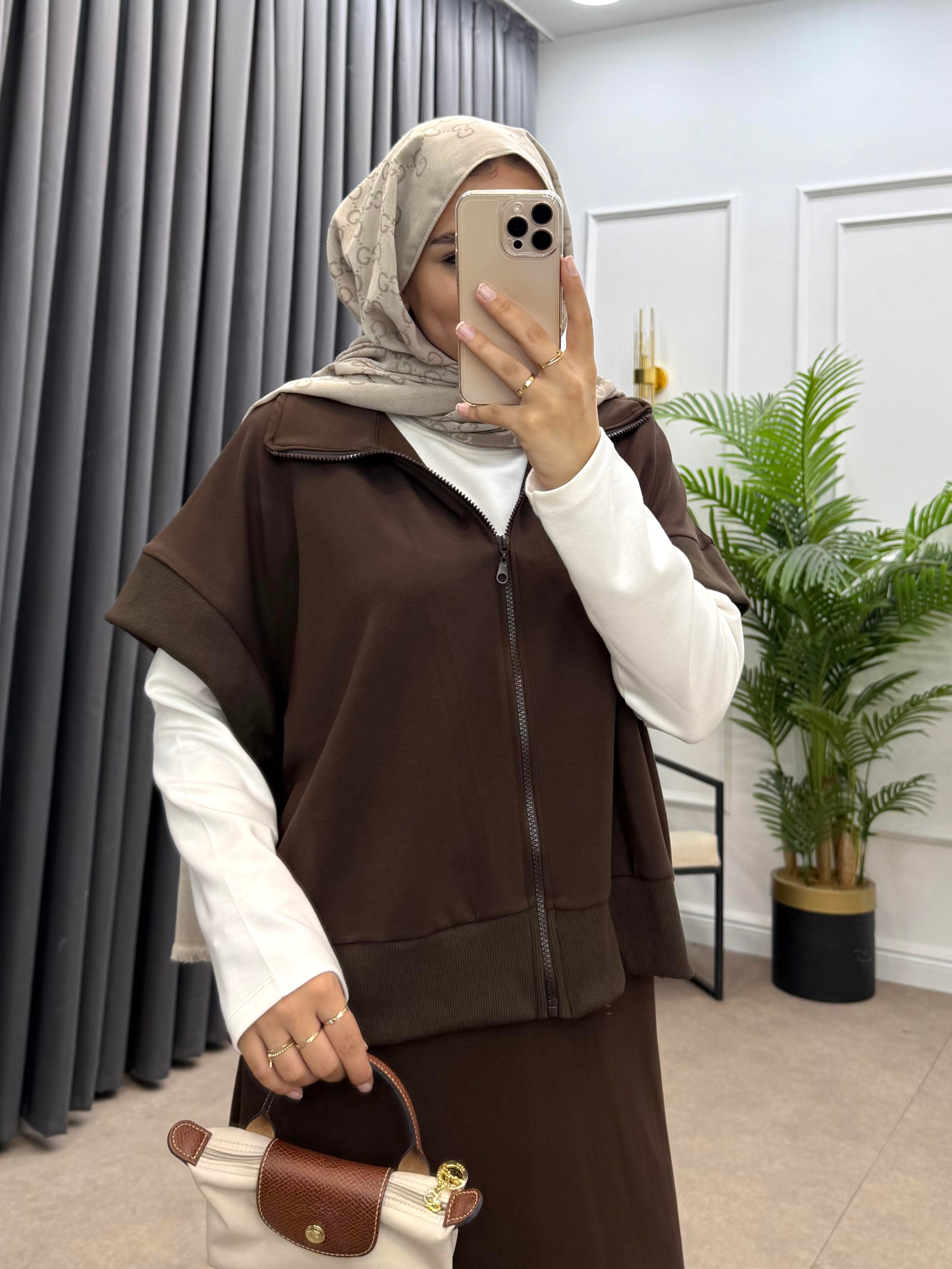  KALEM ETEKLİ YELEKLİ TAKIM KAHVE