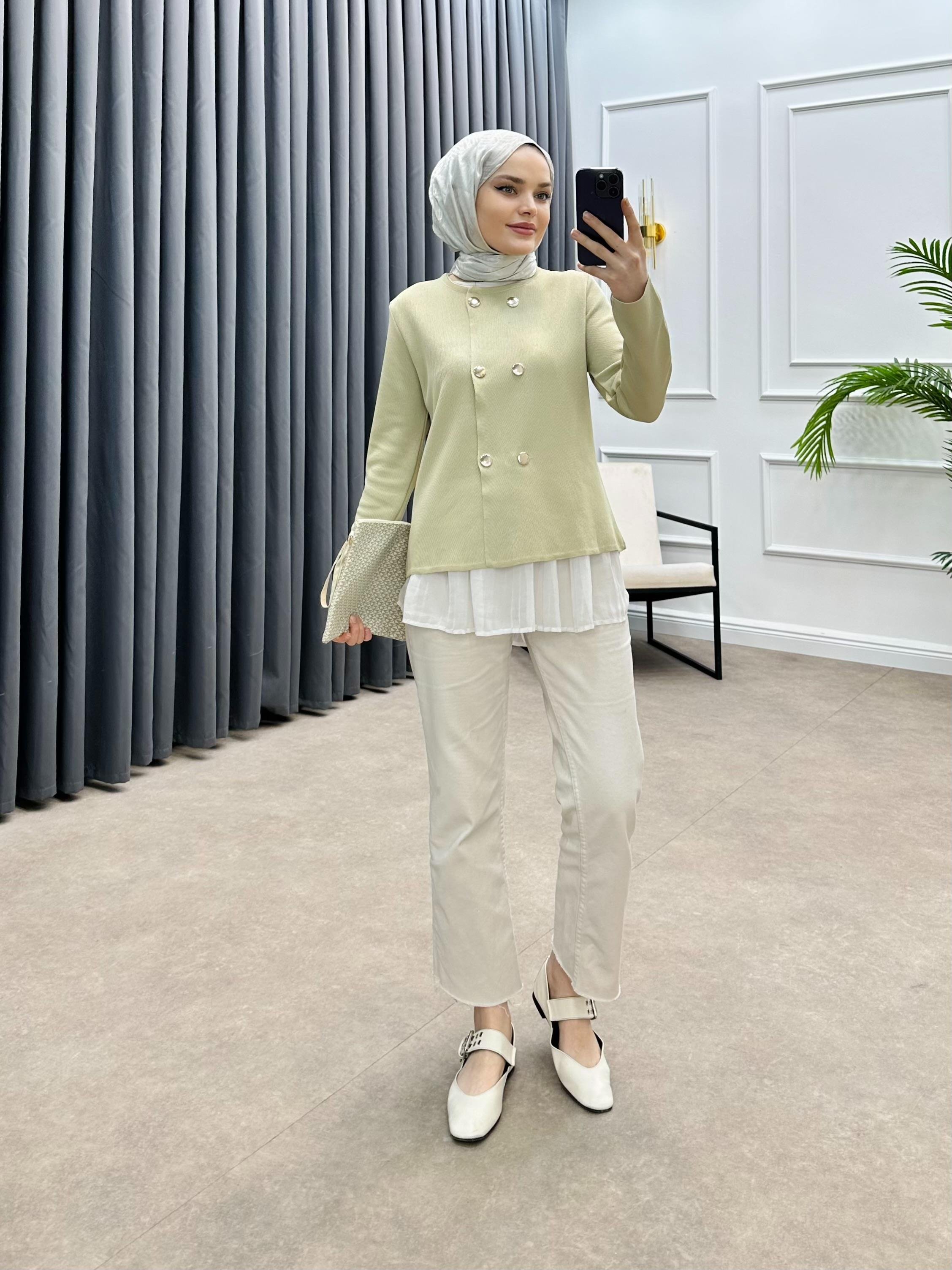 ALTI DÜĞMELİ MERSERİZE HIRKA BEJ