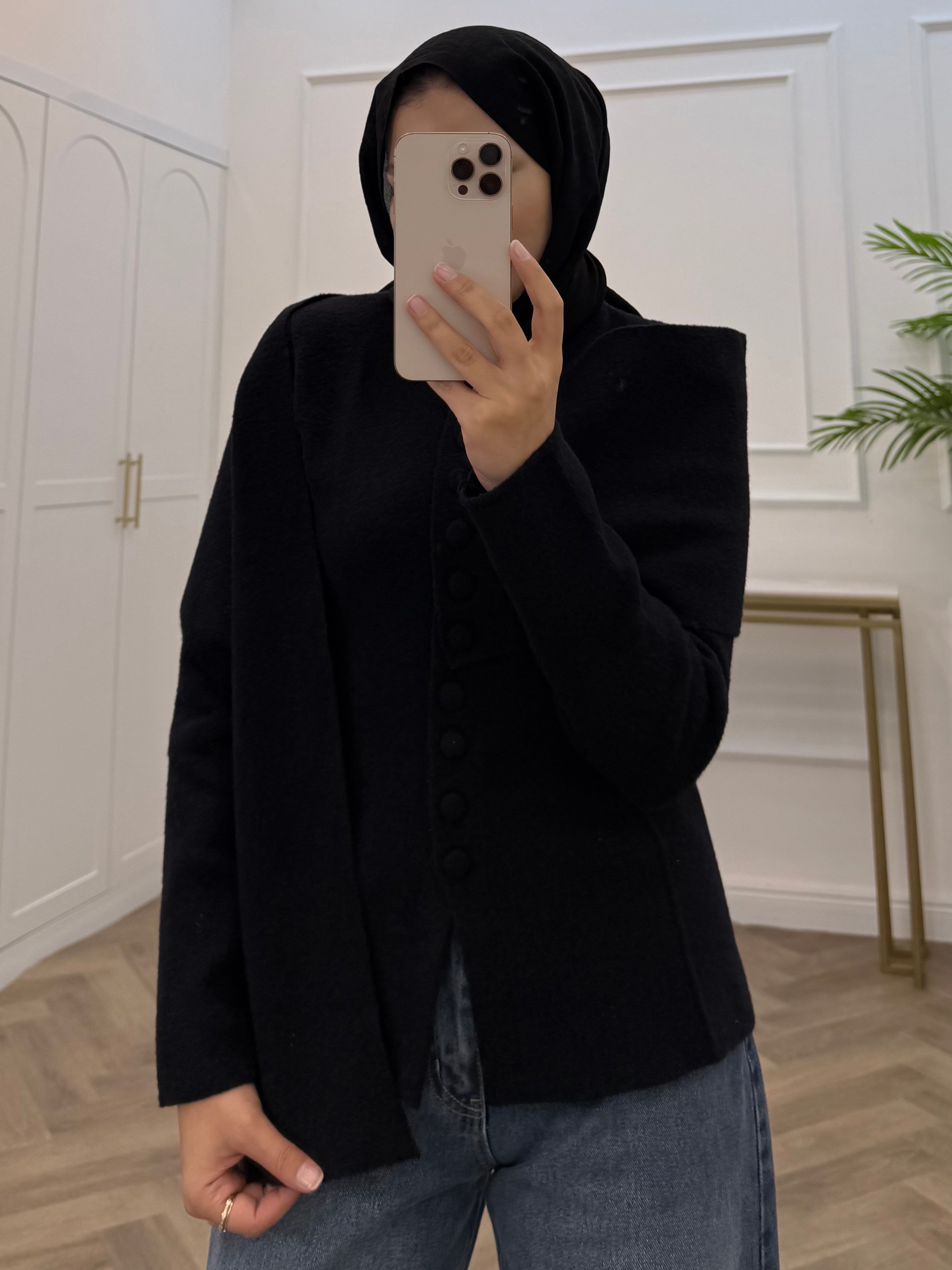 ATKI DETAY TRİKO HIRKA  SİYAH