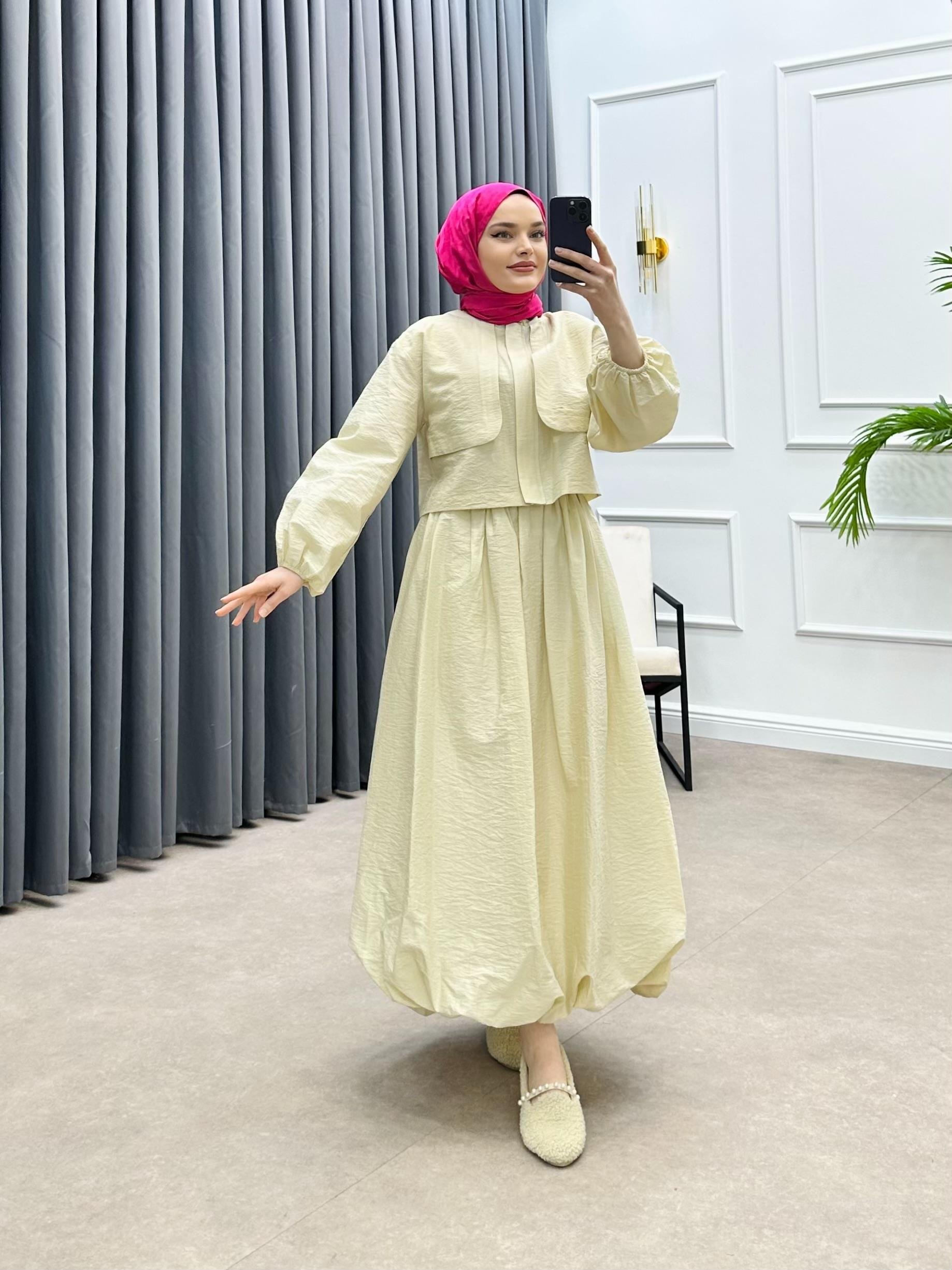 BALON ETEKLİ PARAŞÜT TAKIM KREM